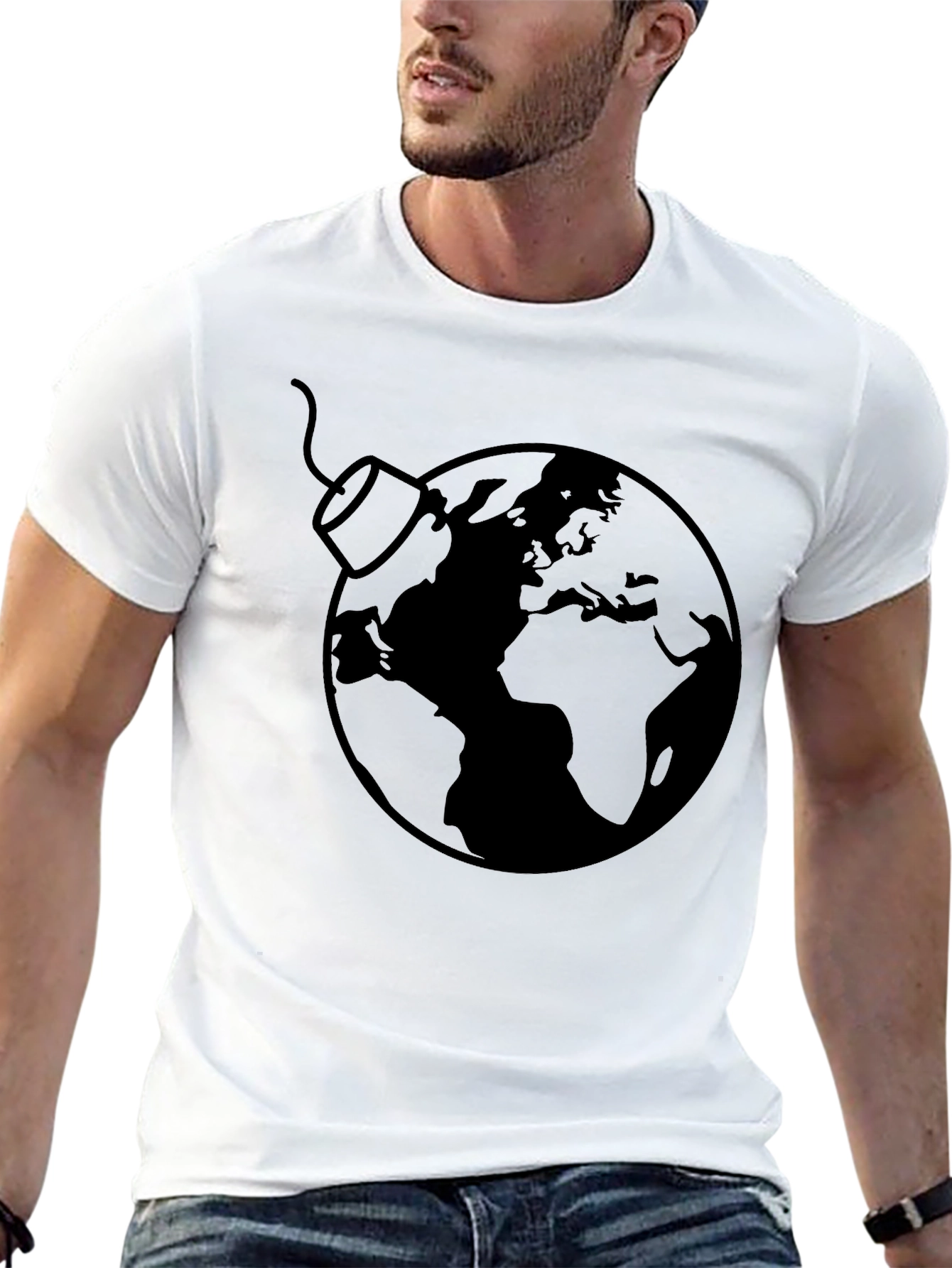 Earth Bomb Graphic Tee - Black Cotton Casual T-Shirt