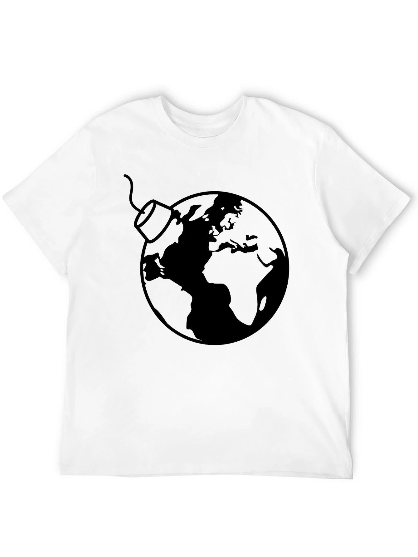 Earth Bomb Graphic Tee - Black Cotton Casual T-Shirt