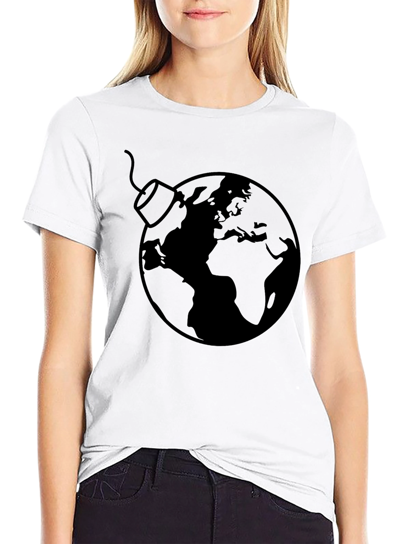 Earth Bomb Graphic Tee - Black Cotton Casual T-Shirt