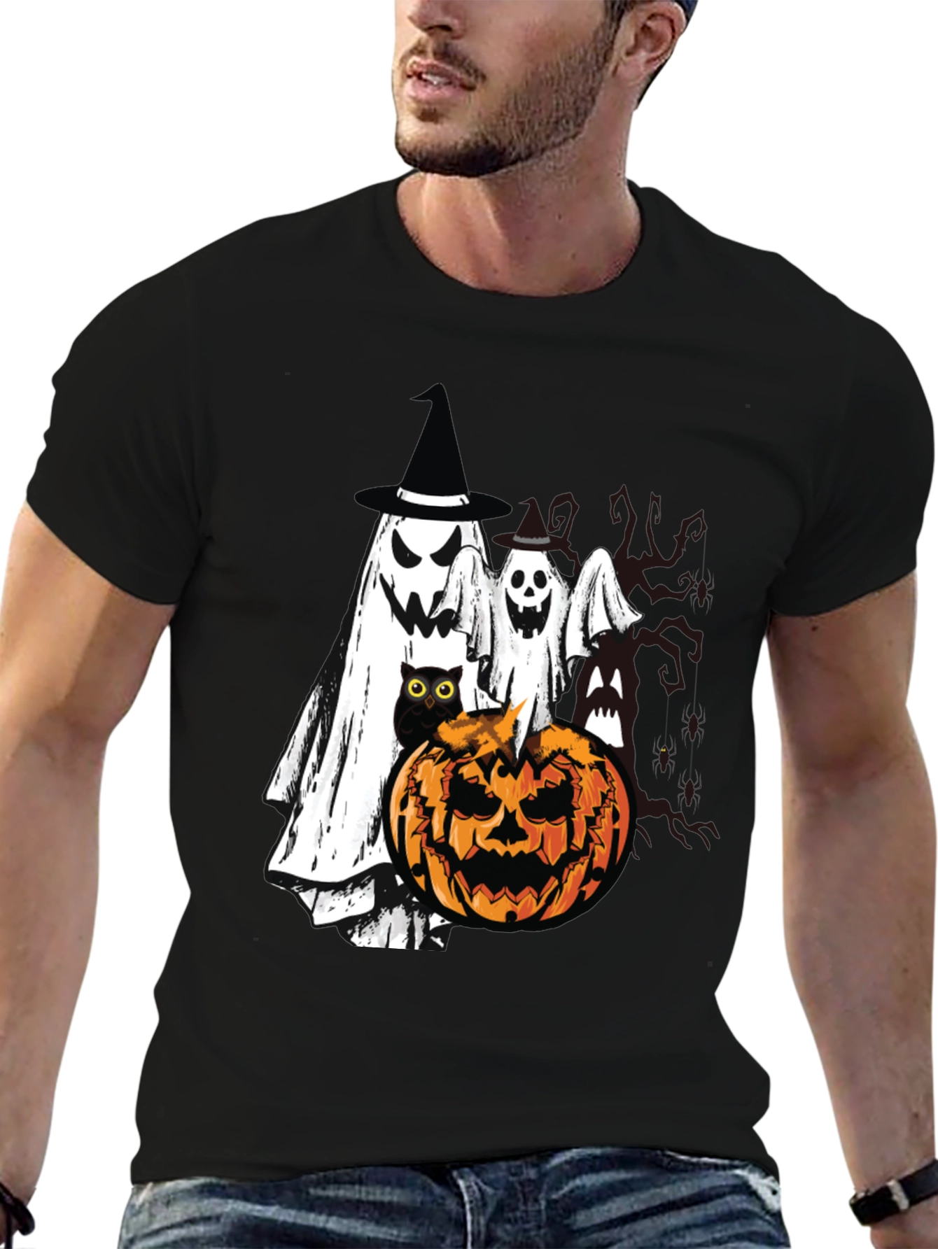 Halloween Ghost & Pumpkin T-Shirt