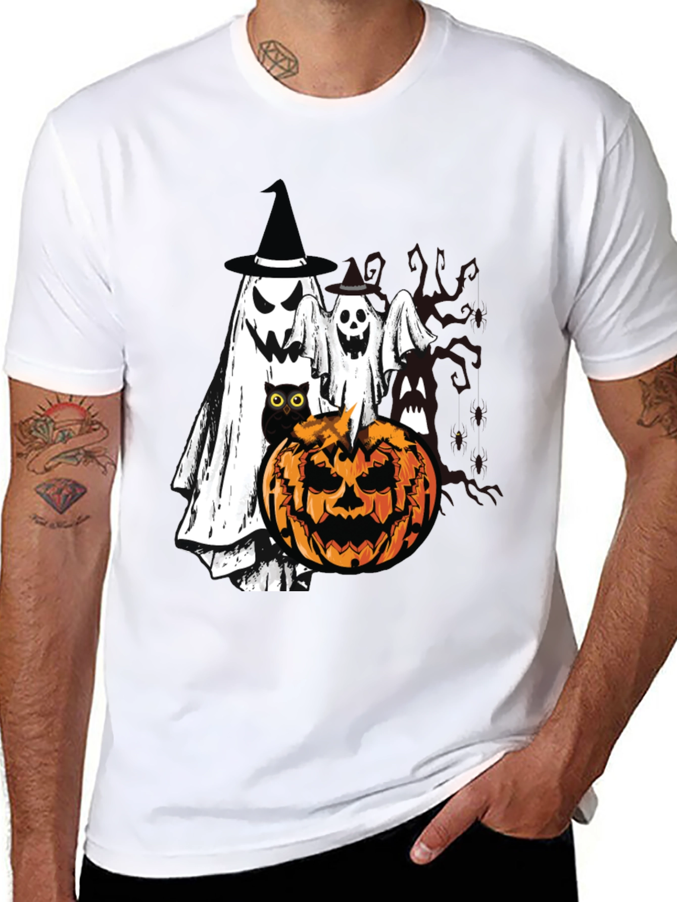 Halloween Ghost & Pumpkin T-Shirt