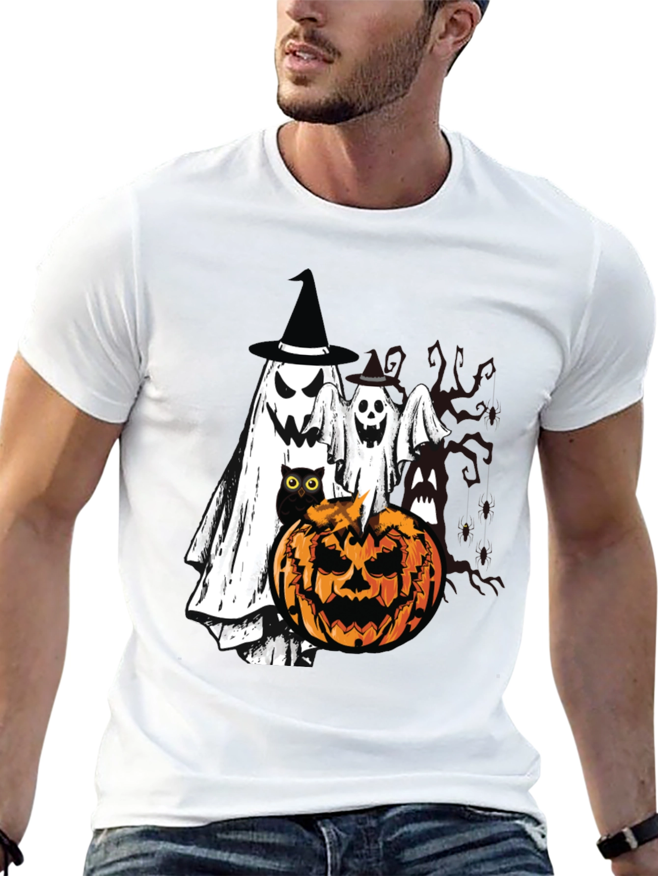 Halloween Ghost & Pumpkin T-Shirt