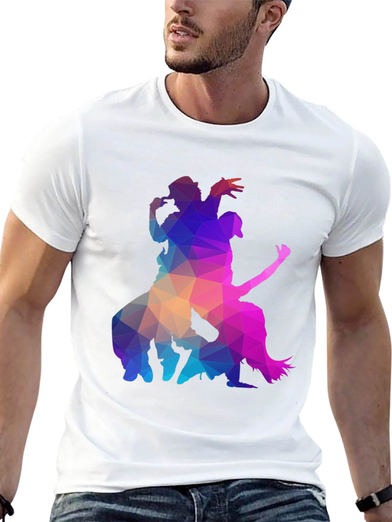 Geometric Silhouette Graphic Tee - Cool & Unique Design