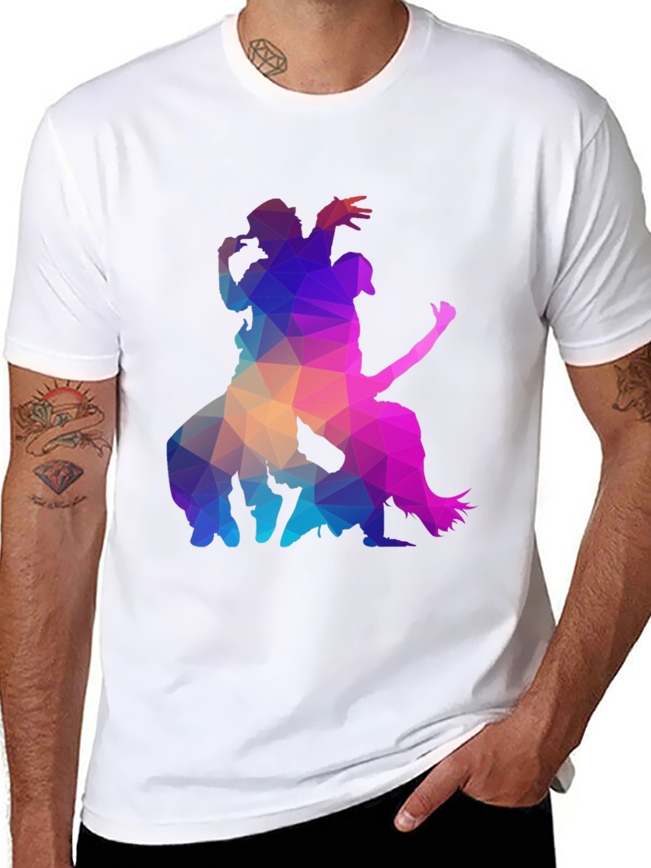 Geometric Silhouette Graphic Tee - Cool & Unique Design