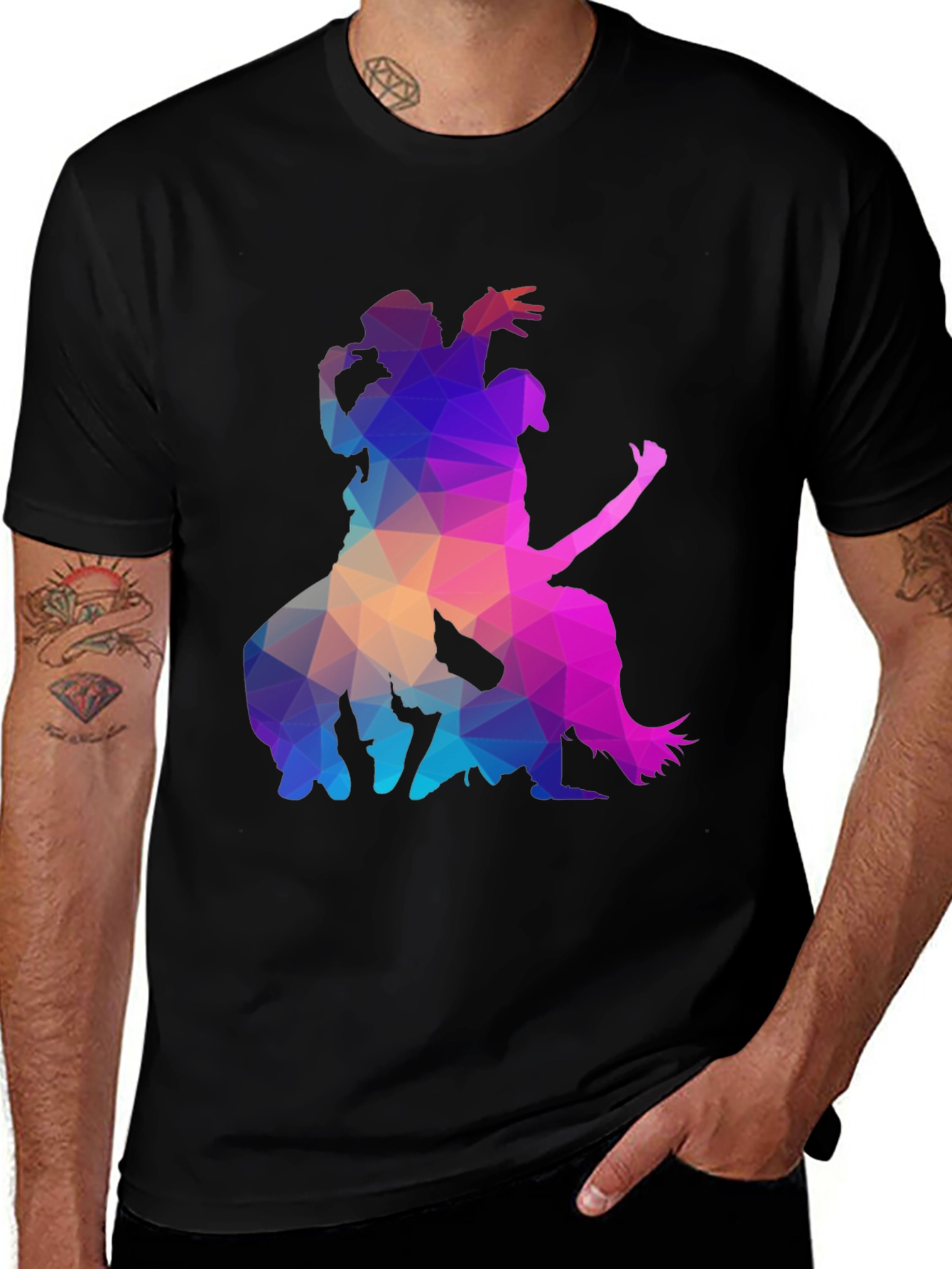 Geometric Silhouette Graphic Tee - Cool & Unique Design