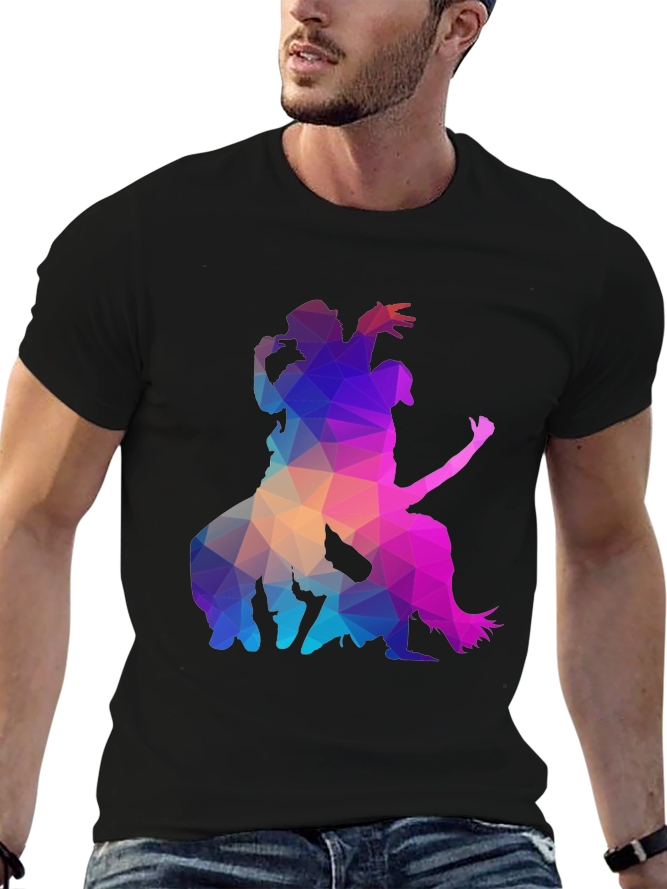 Geometric Silhouette Graphic Tee - Cool & Unique Design