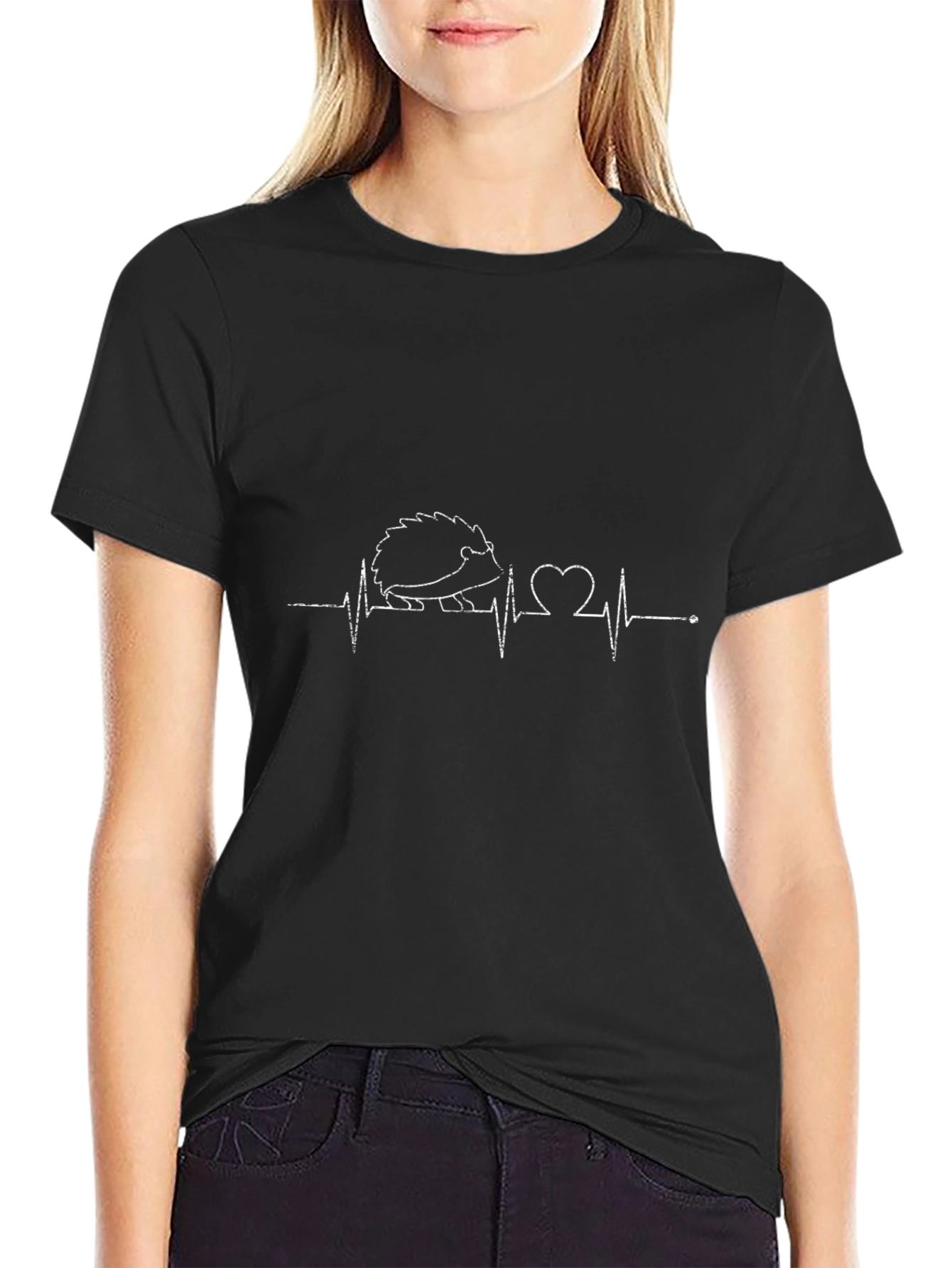 Heartbeat Hedgehog Graphic Tee - Black