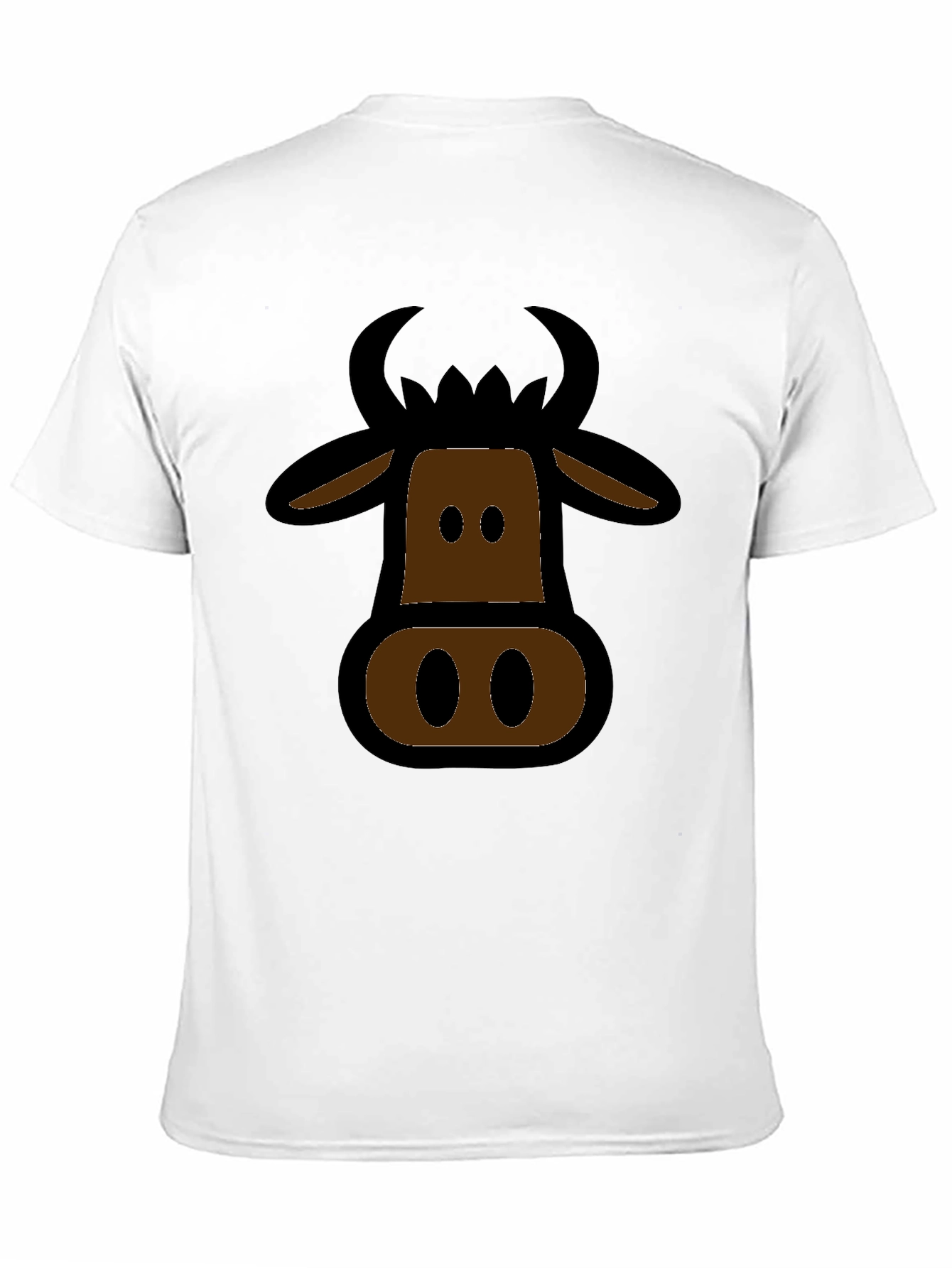 Cartoon Cow Graphic Black T-Shirt