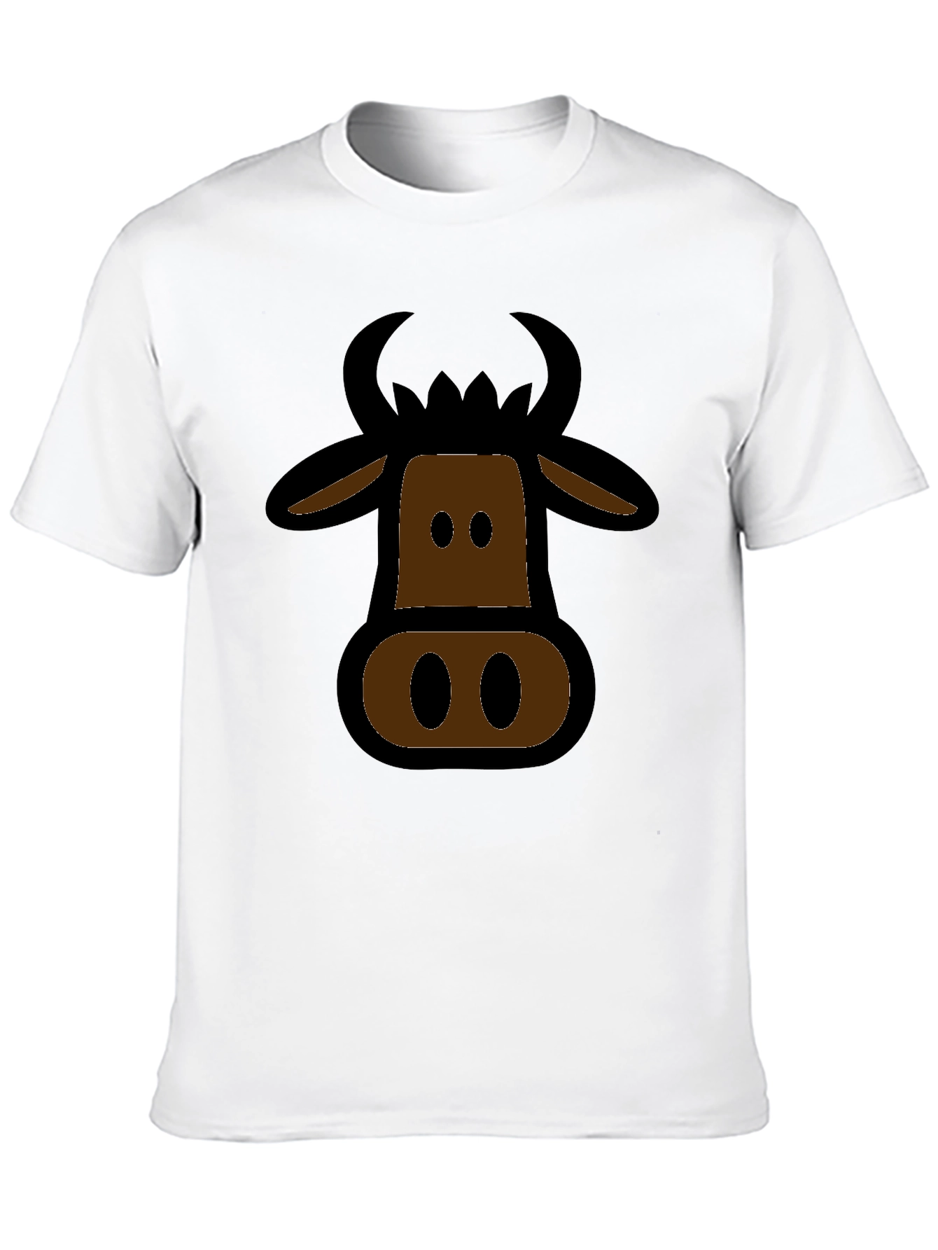 Cartoon Cow Graphic Black T-Shirt