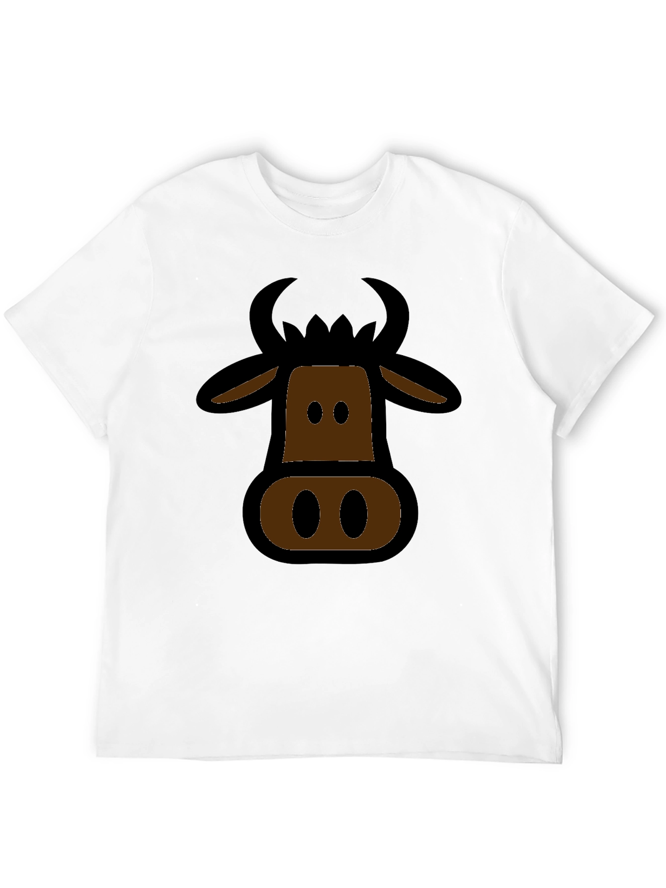 Cartoon Cow Graphic Black T-Shirt
