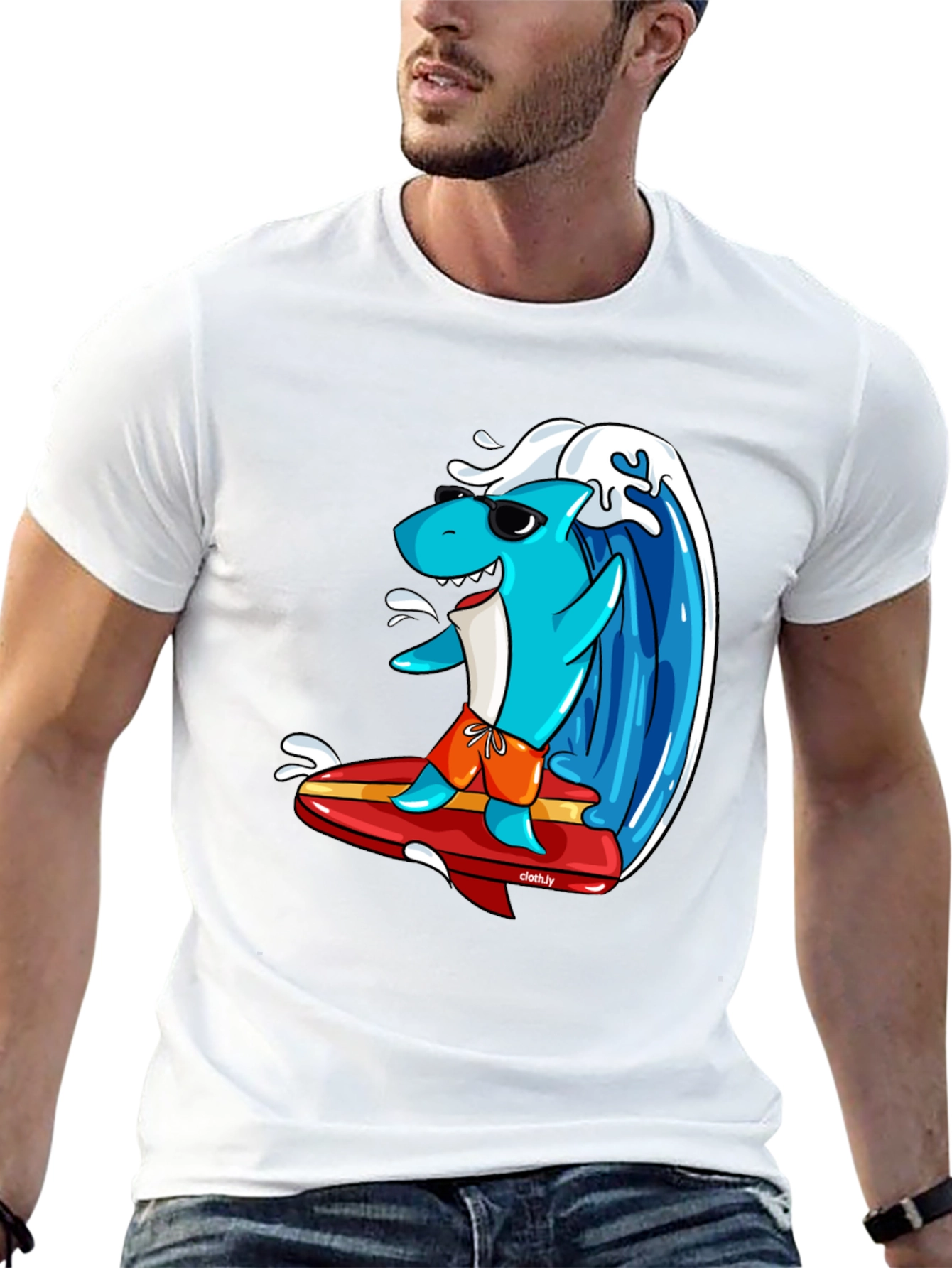 Surfing Shark Graphic Tee