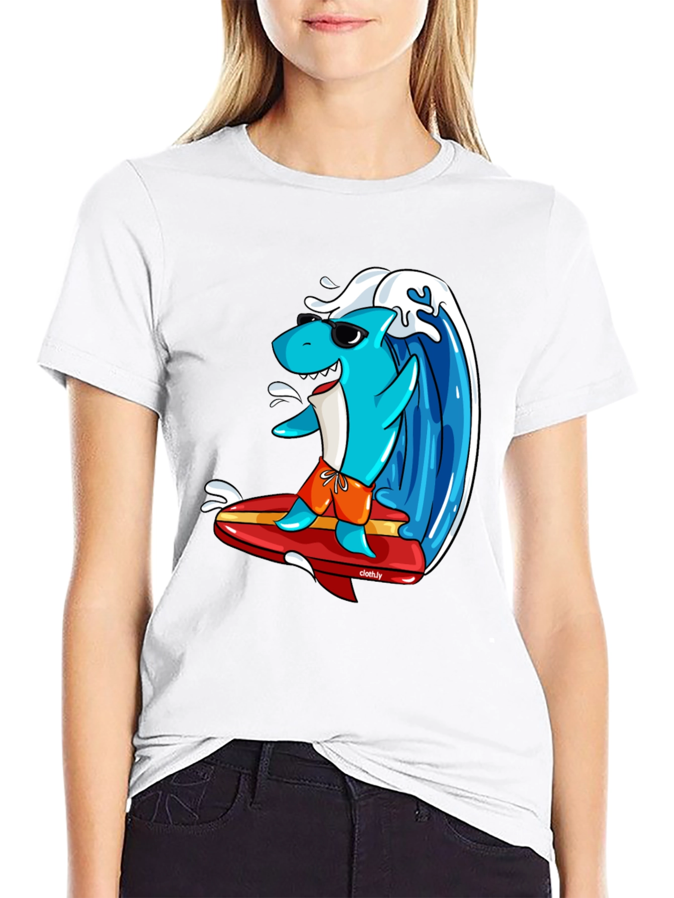 Surfing Shark Graphic Tee
