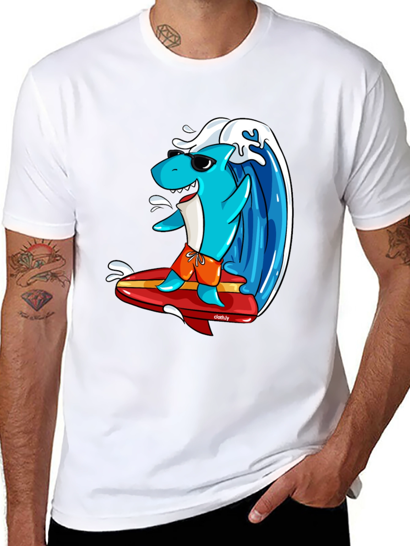 Surfing Shark Graphic Tee