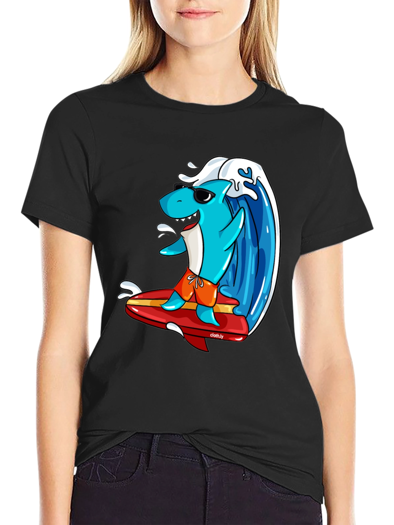 Surfing Shark Graphic Tee