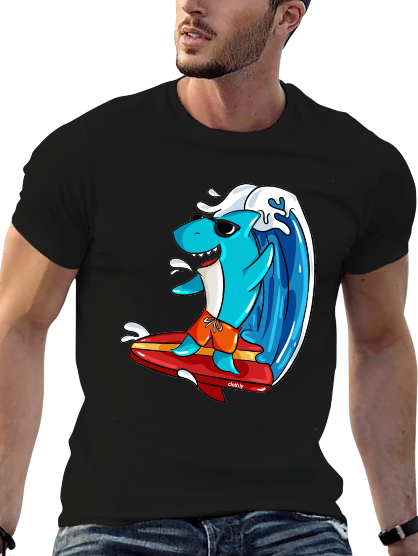 Surfing Shark Graphic Tee