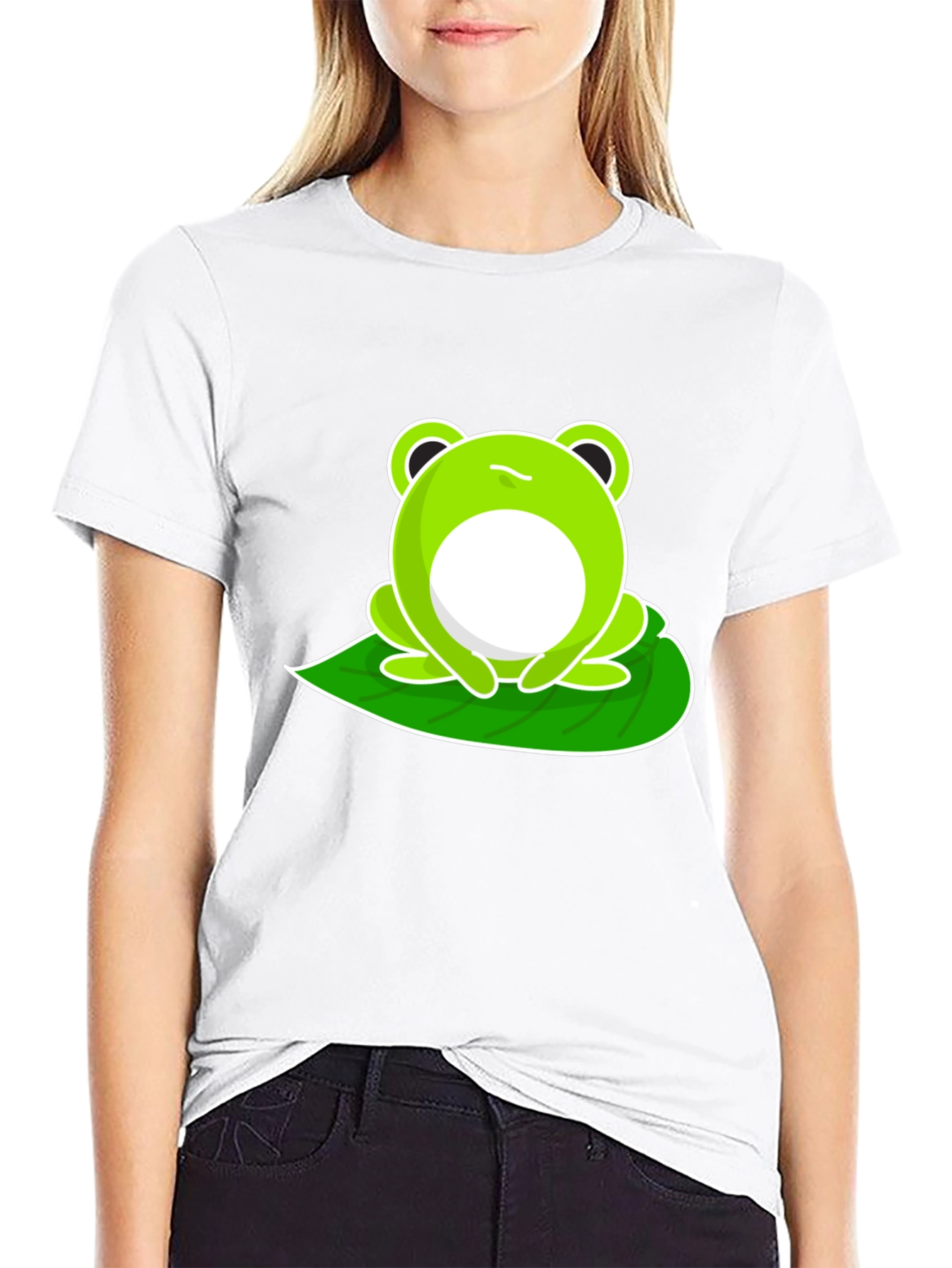 Funny Frog Graphic Tee - Black Cotton T-Shirt