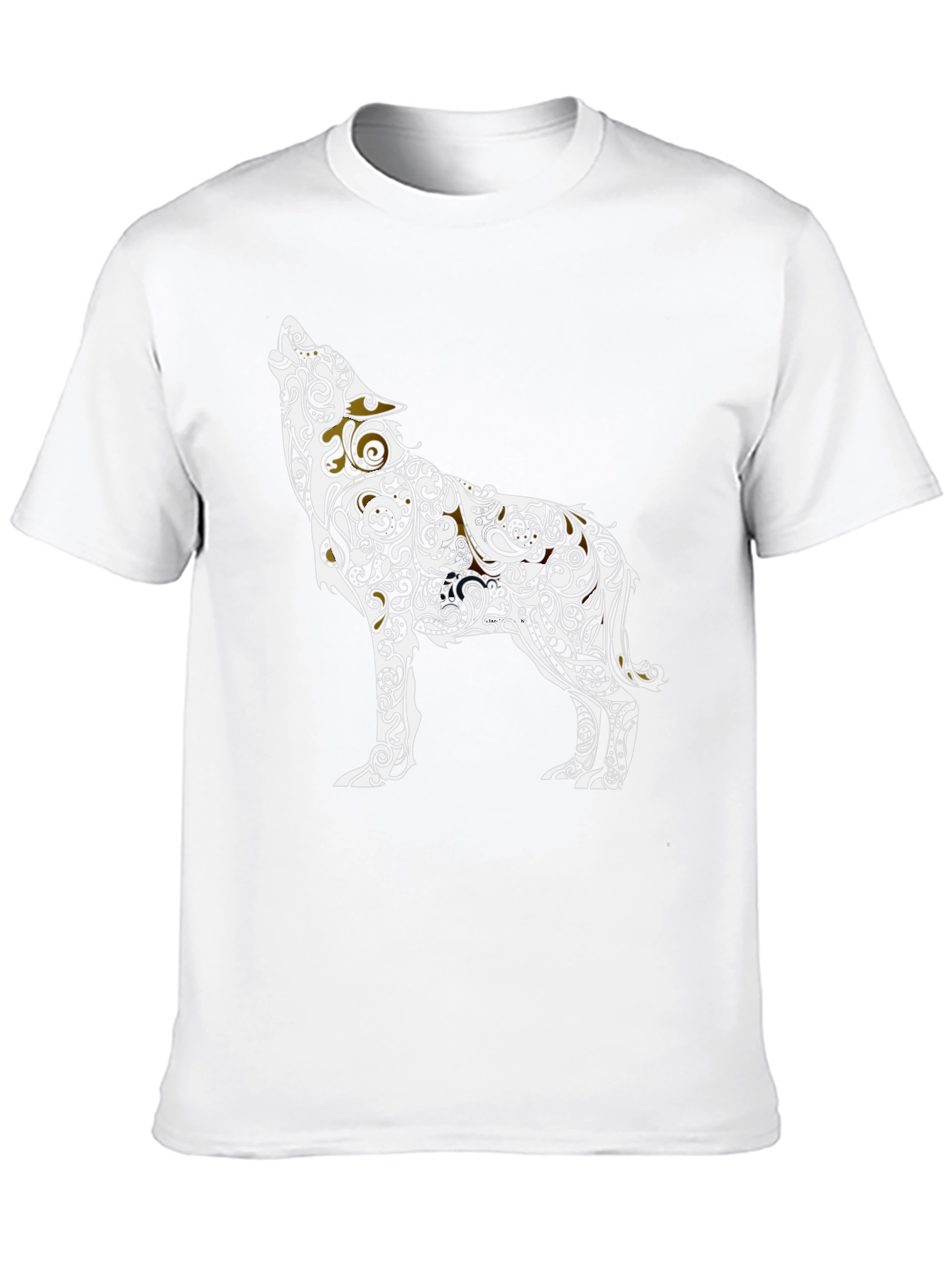 Tribal Wolf Graphic Tee - Black Casual Style