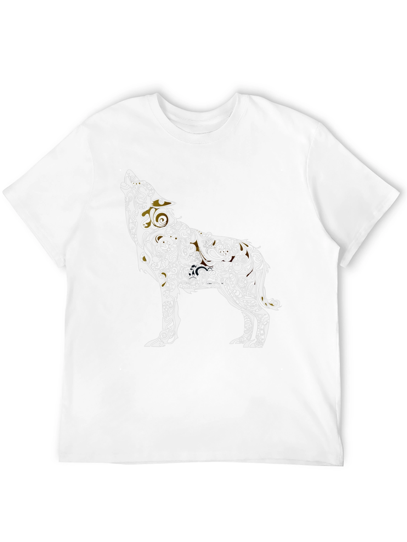Tribal Wolf Graphic Tee - Black Casual Style