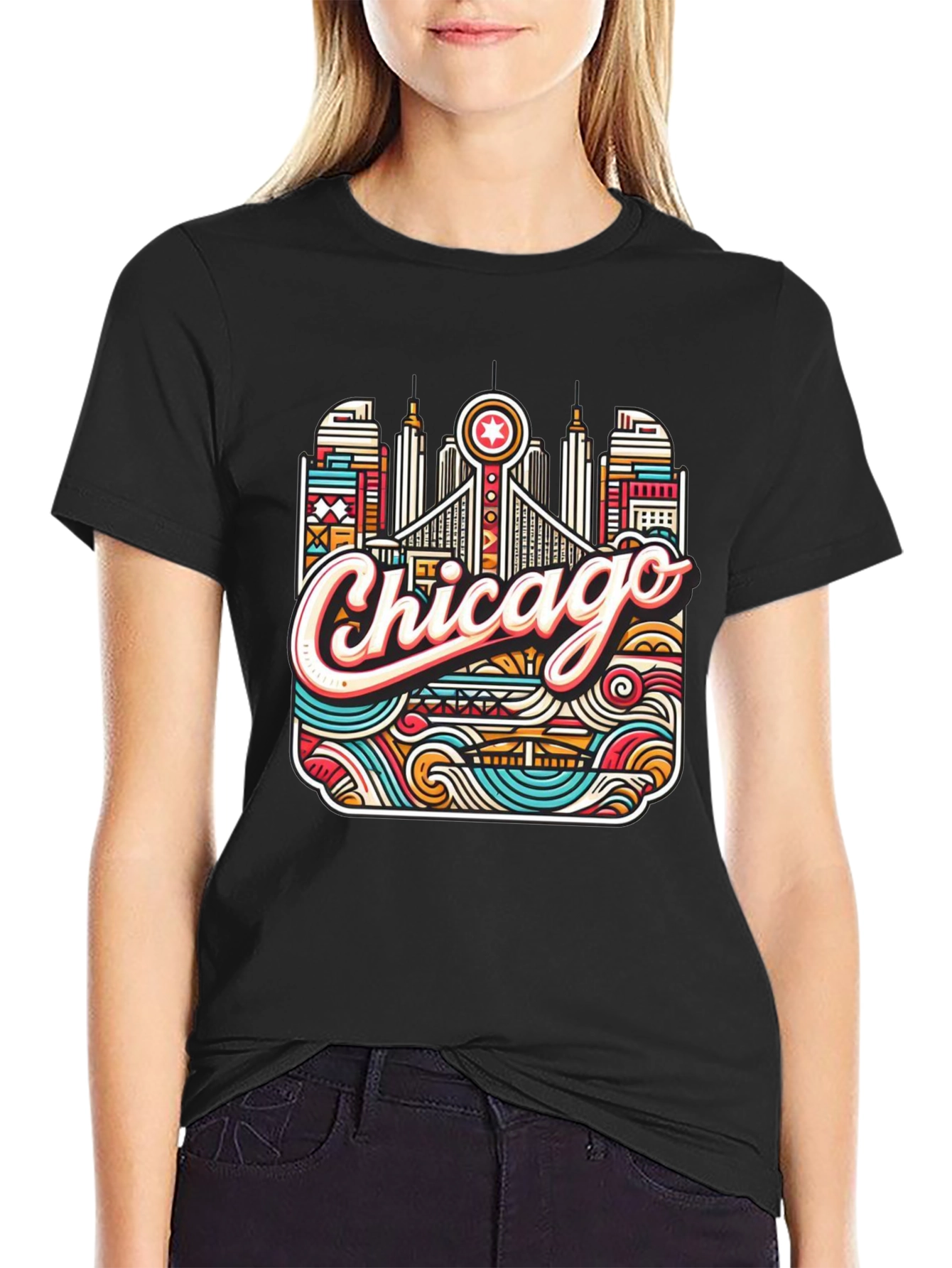 Chicago Graphic Tee - Mens Black T-Shirt