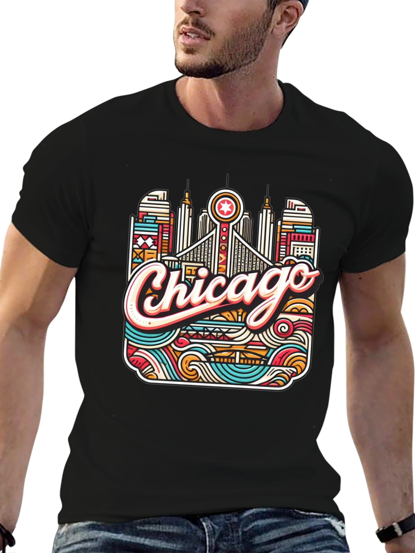 Chicago Graphic Tee - Mens Black T-Shirt