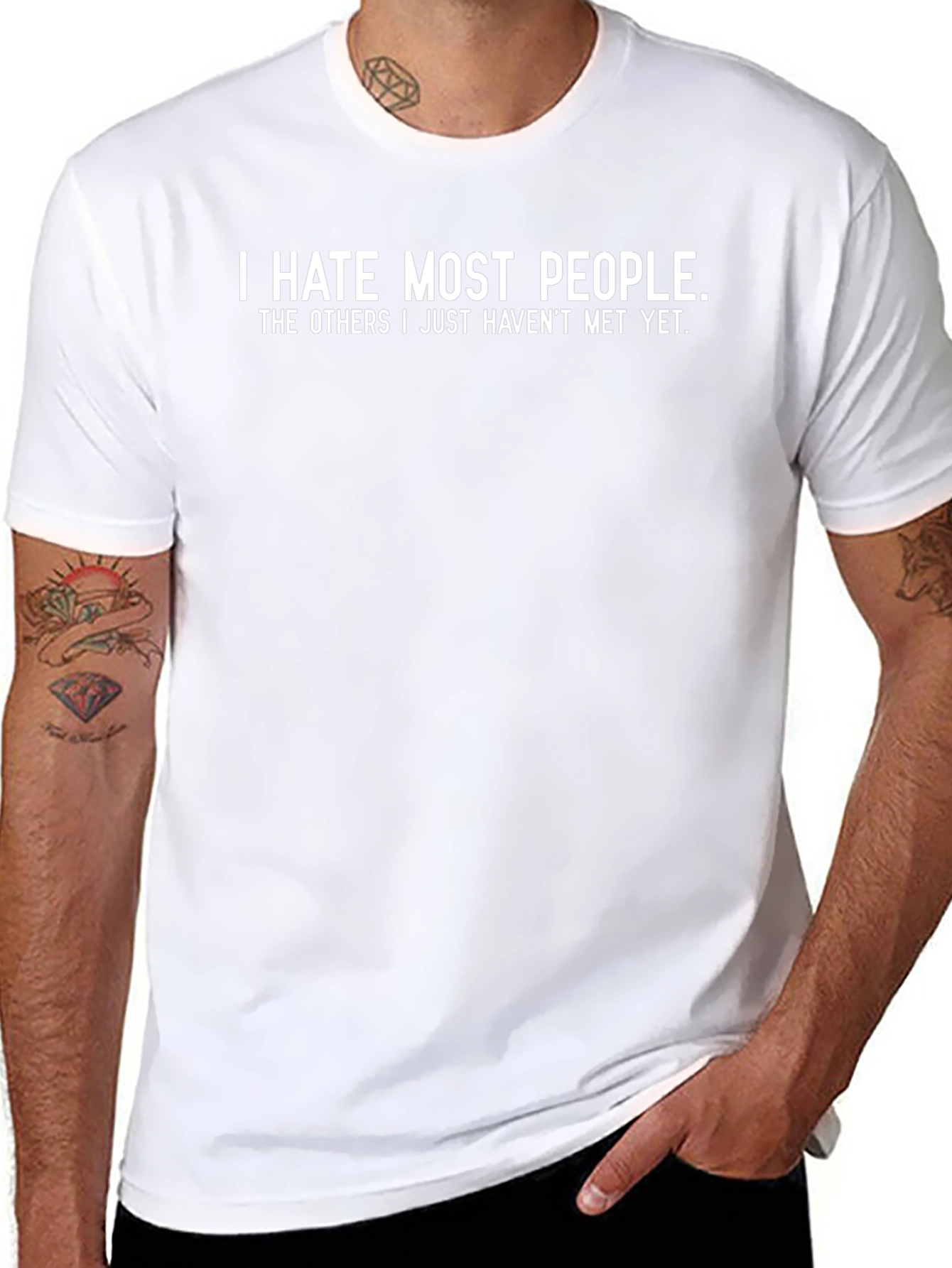 I Hate Most People Graphic Tee - Black