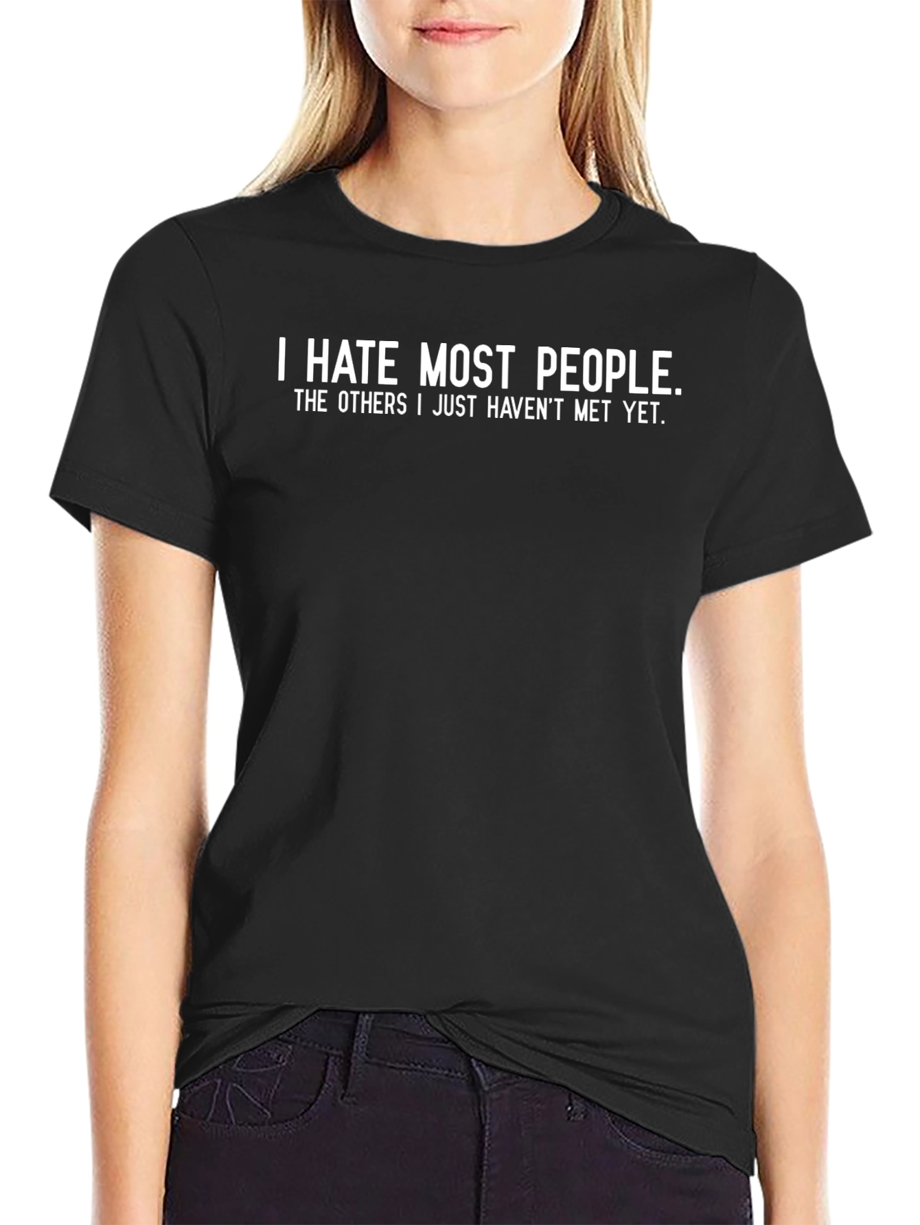 I Hate Most People Graphic Tee - Black