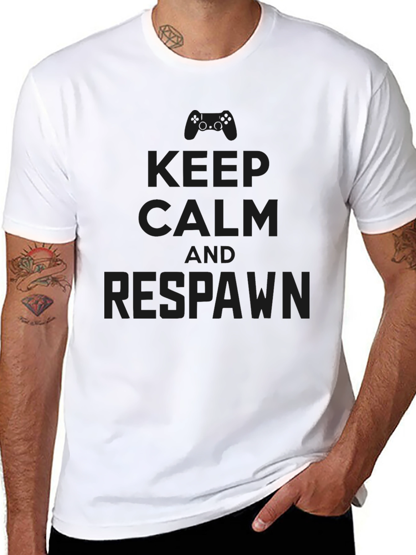 Keep Calm and Respawn - Black Gaming T-Shirt