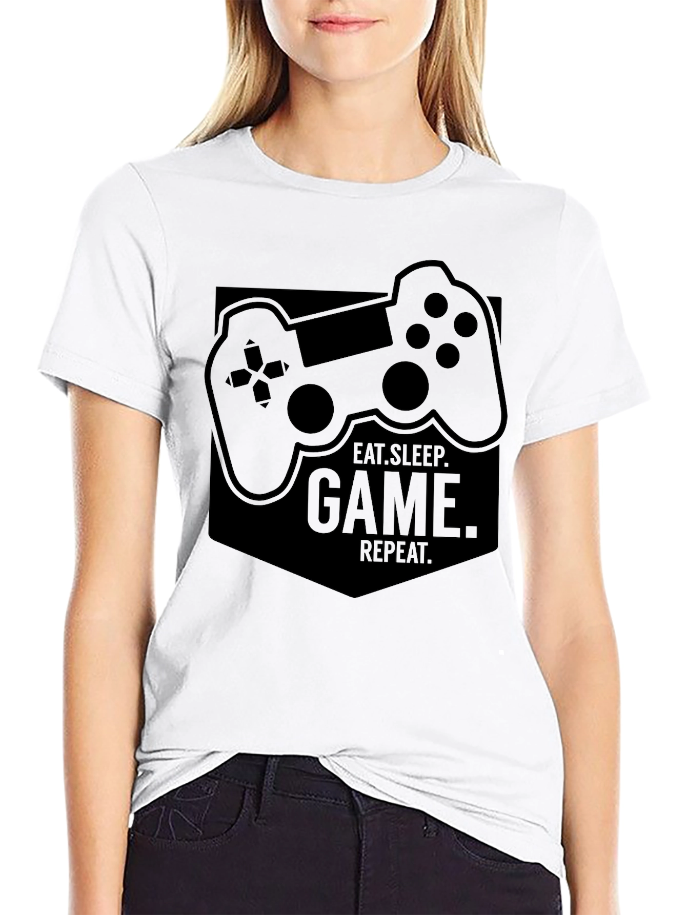 Eat Sleep Game Repeat Graphic Tee - Gamer T-Shirt