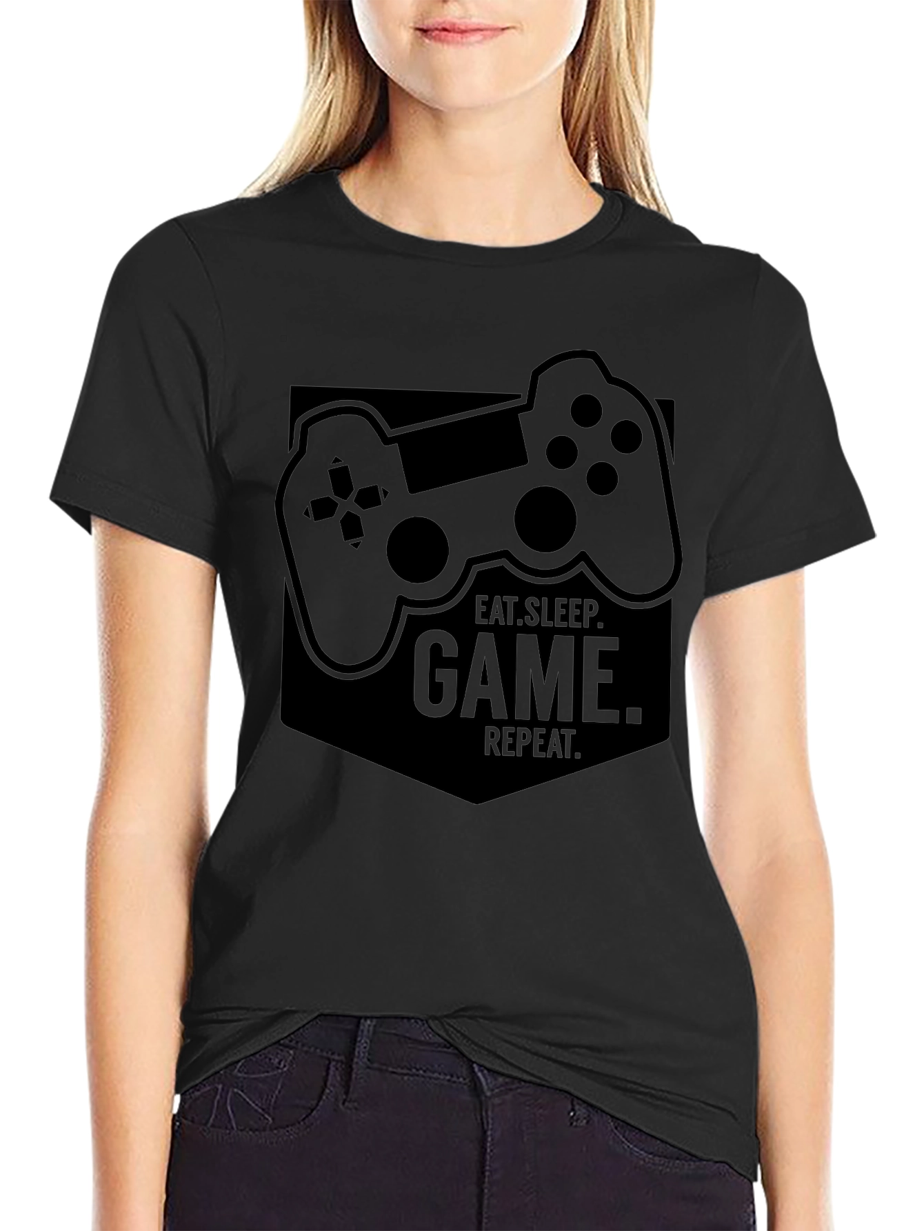 Eat Sleep Game Repeat Graphic Tee - Gamer T-Shirt