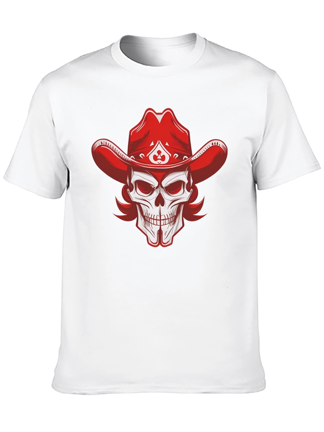 Skull Cowboy Hat Graphic Tee - Black