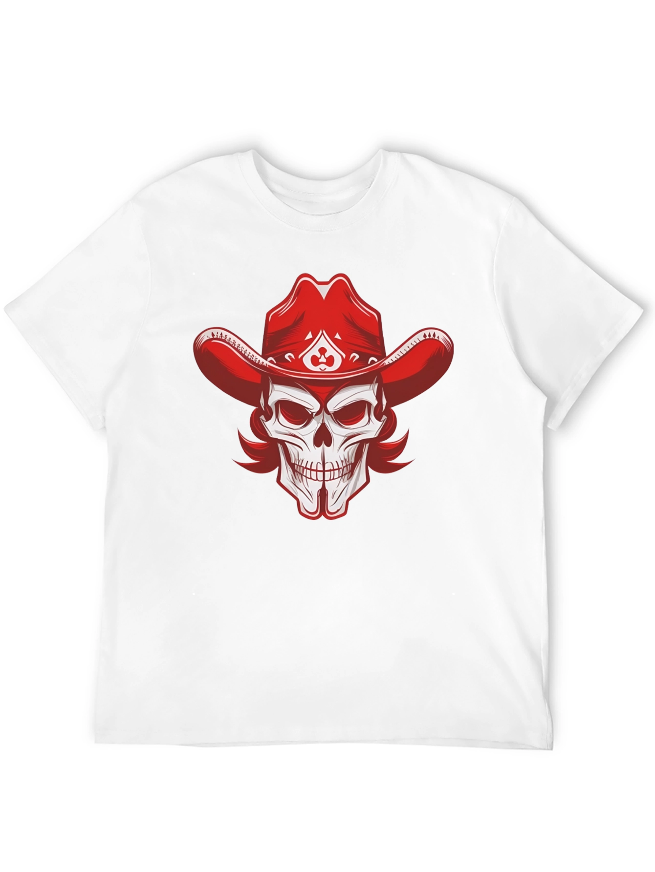 Skull Cowboy Hat Graphic Tee - Black
