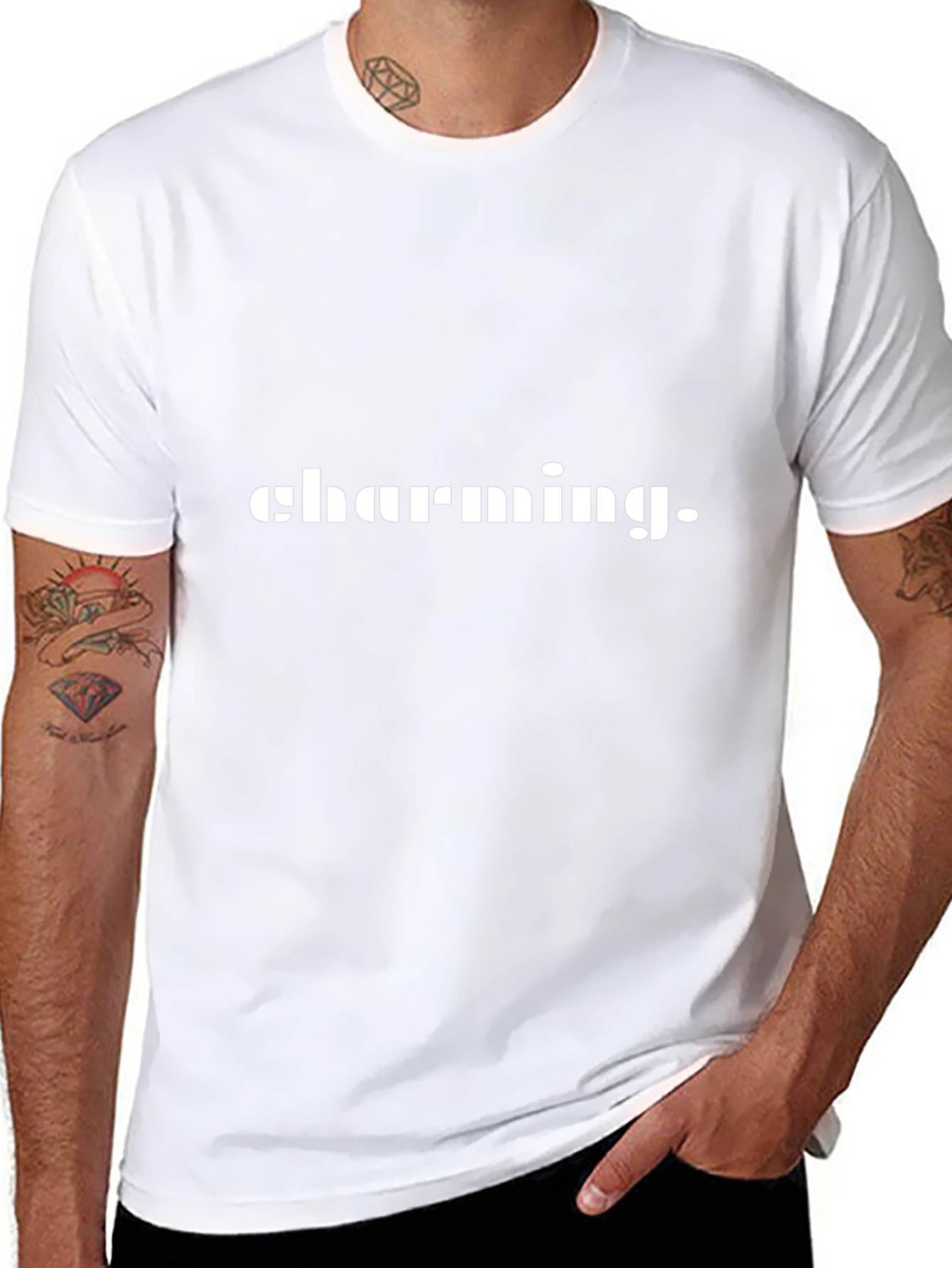 Charming Mens Black Graphic T-Shirt