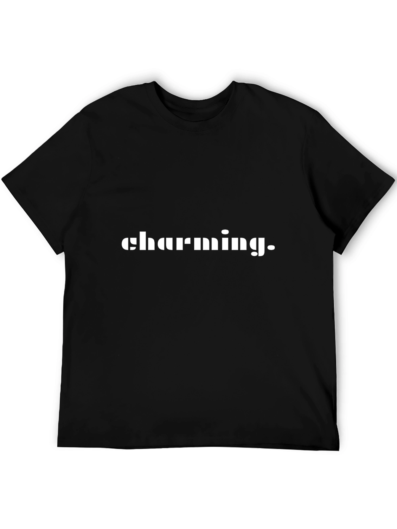 Charming Mens Black Graphic T-Shirt