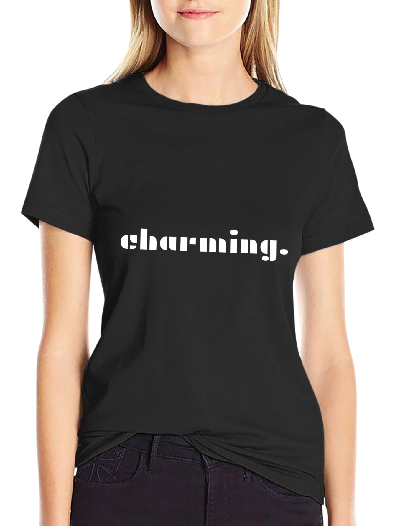 Charming Mens Black Graphic T-Shirt