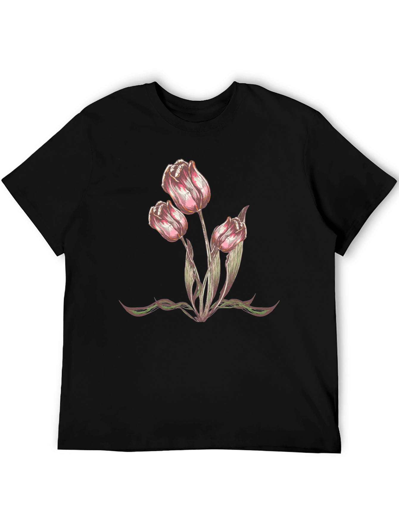 Floral Tulip Graphic T-Shirt - Trendy Casual Wear