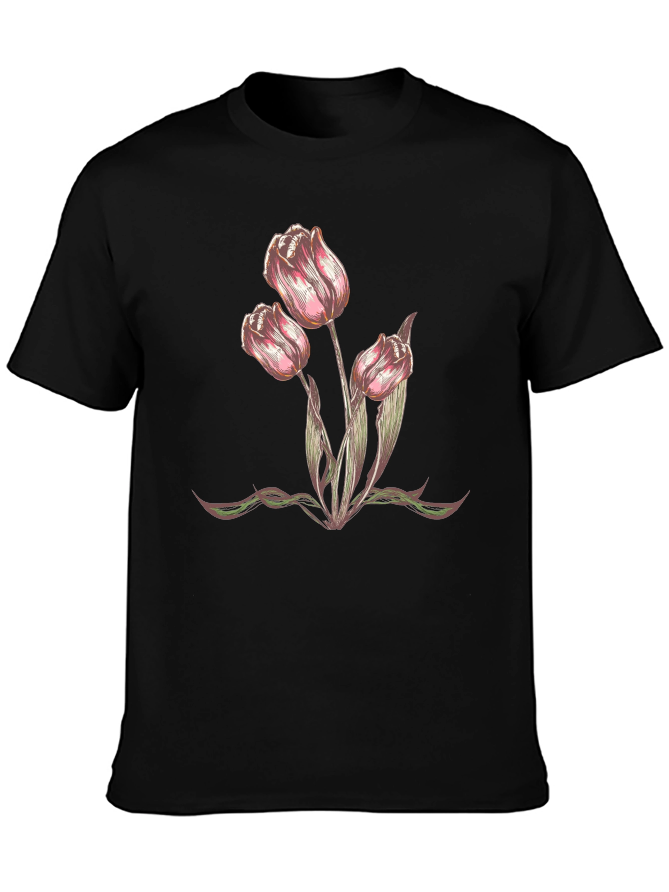 Floral Tulip Graphic T-Shirt - Trendy Casual Wear