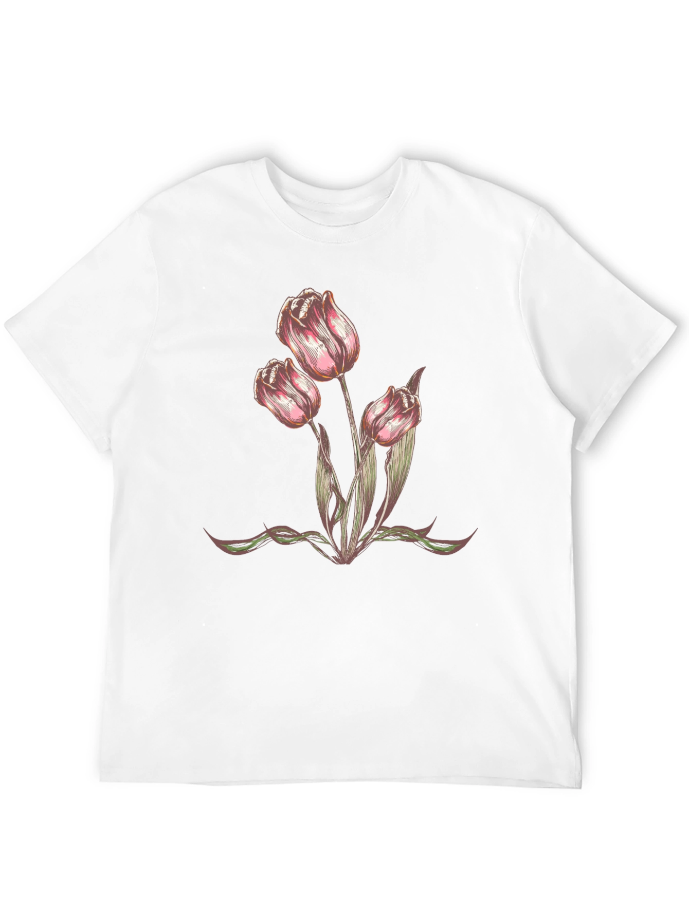 Floral Tulip Graphic T-Shirt - Trendy Casual Wear