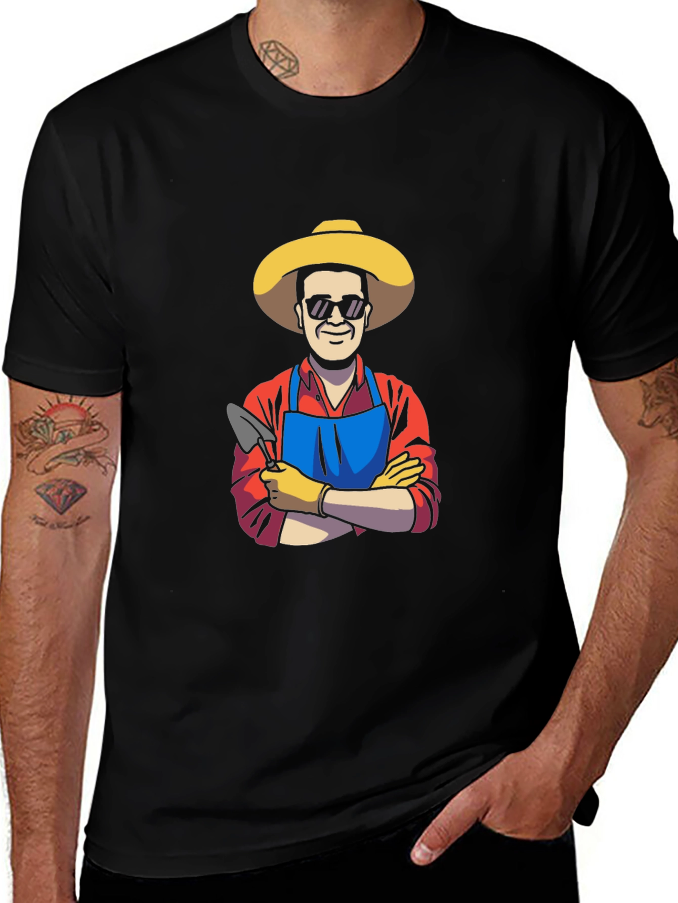 Gardener Graphic Tee - Black Cotton T-Shirt