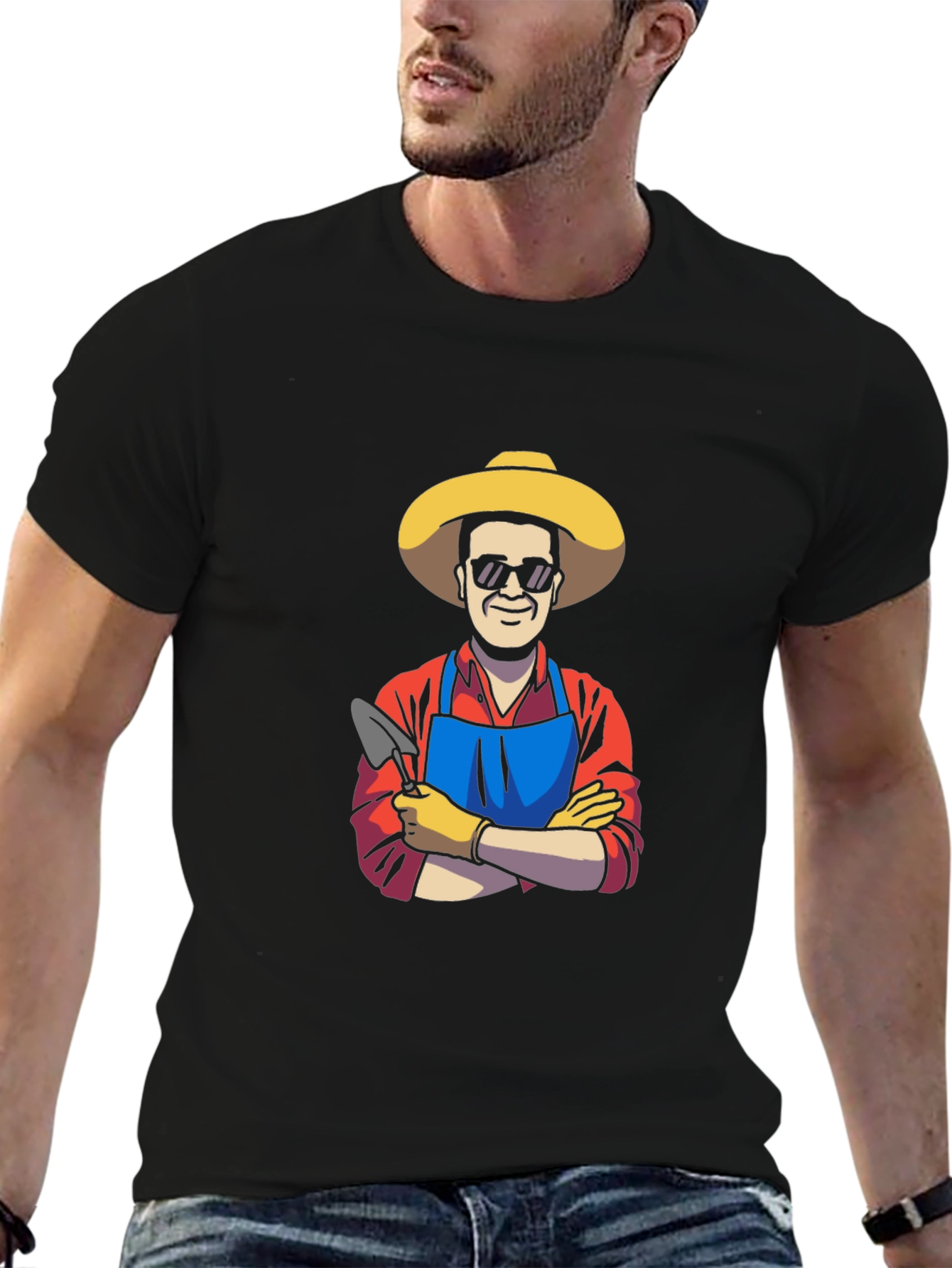Gardener Graphic Tee - Black Cotton T-Shirt
