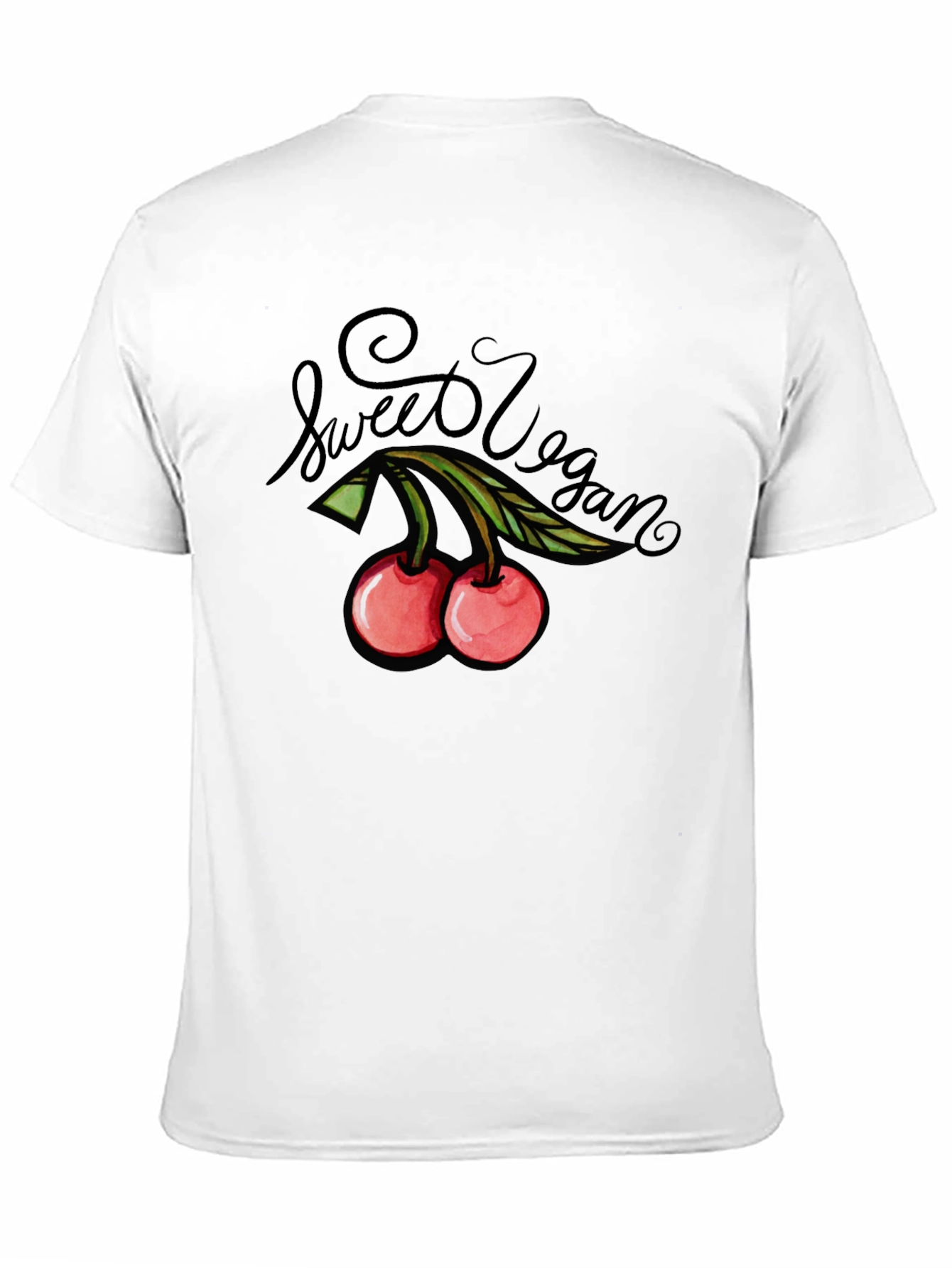 Sweet Vegan Cherry Graphic Tee - Unisex Black T-Shirt