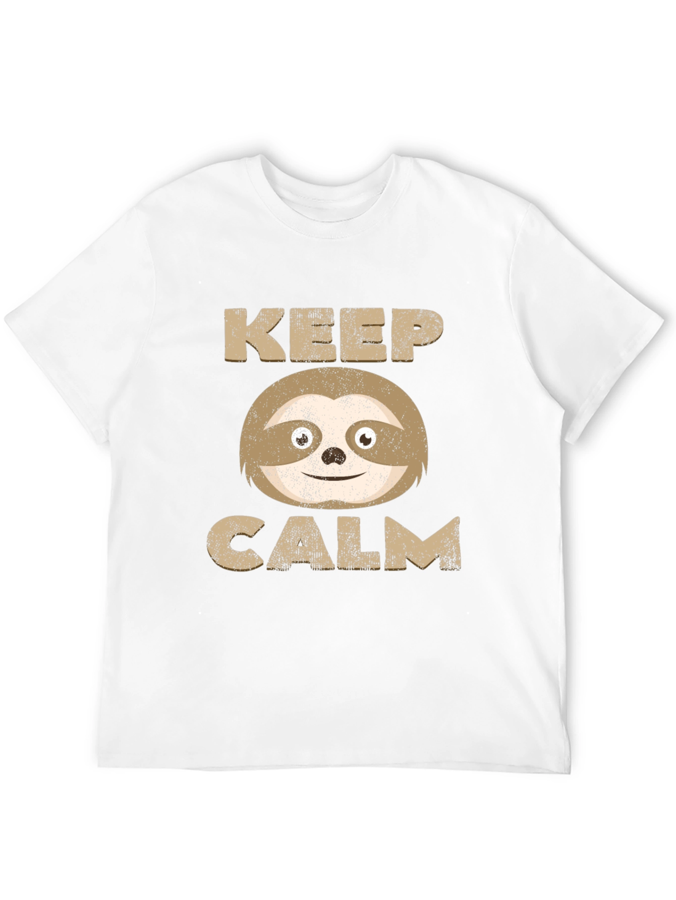Keep Calm Sloth Graphic Tee - Relaxed Style