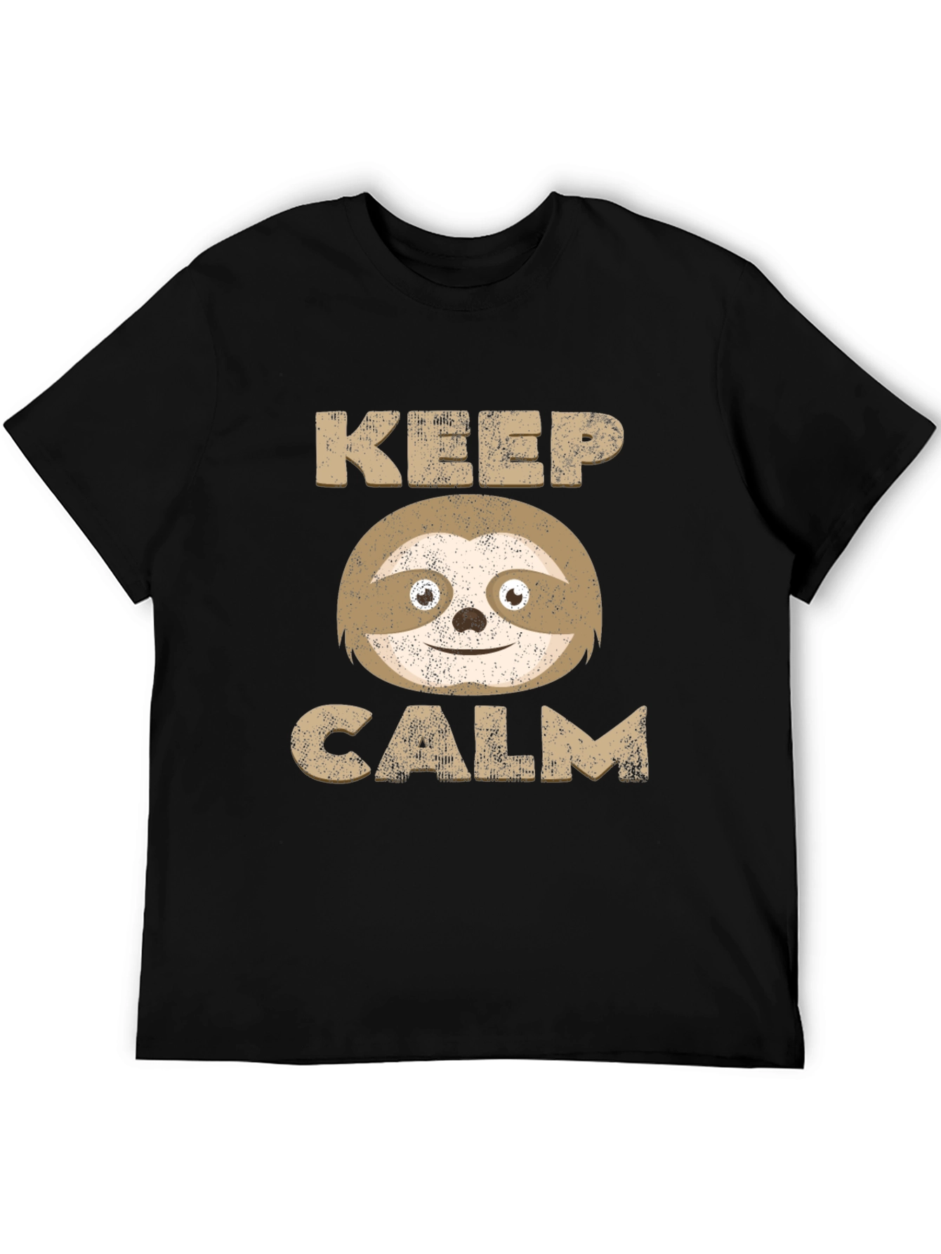 Keep Calm Sloth Graphic Tee - Relaxed Style