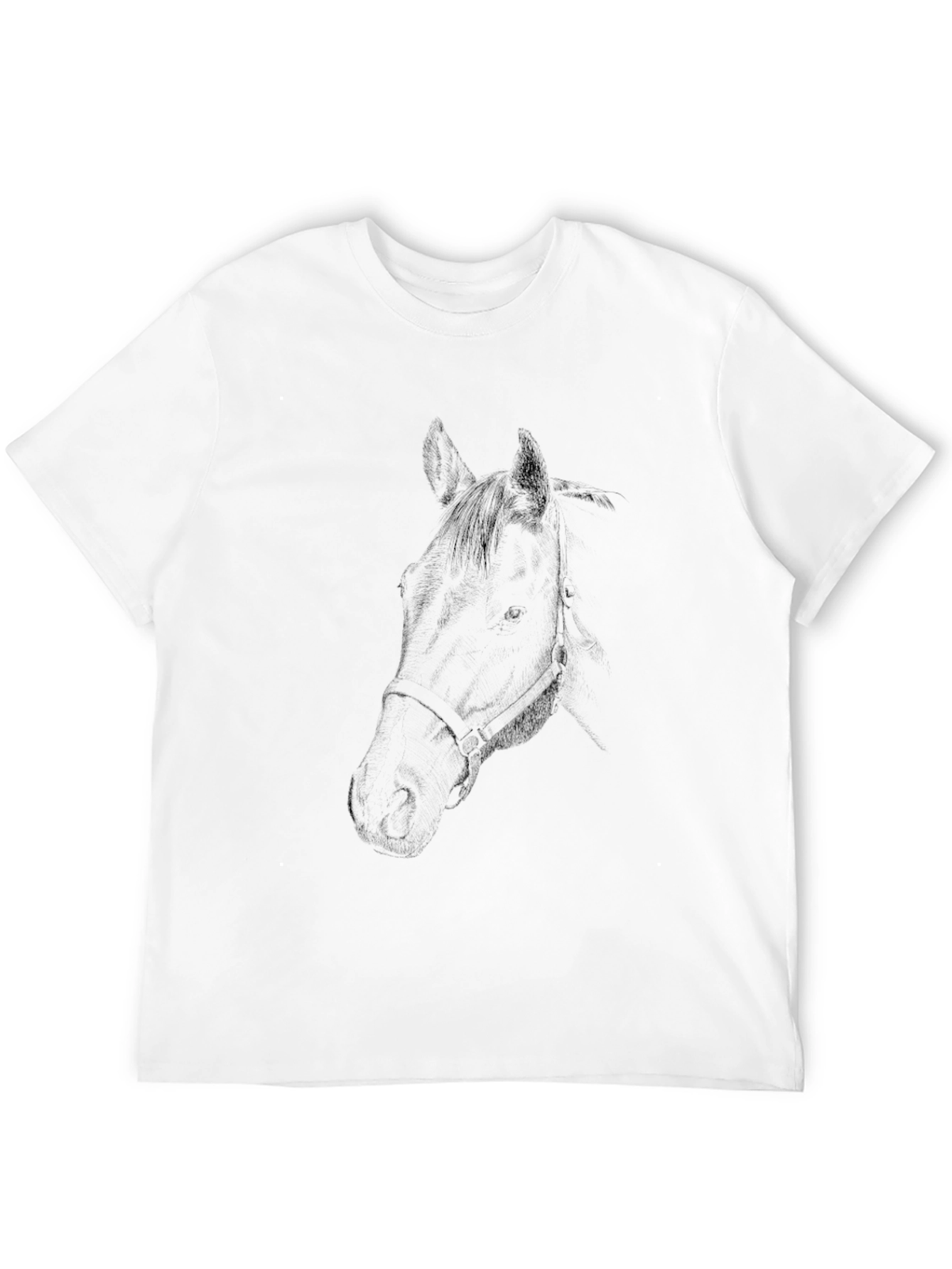 Mens Black Horse Graphic T-Shirt