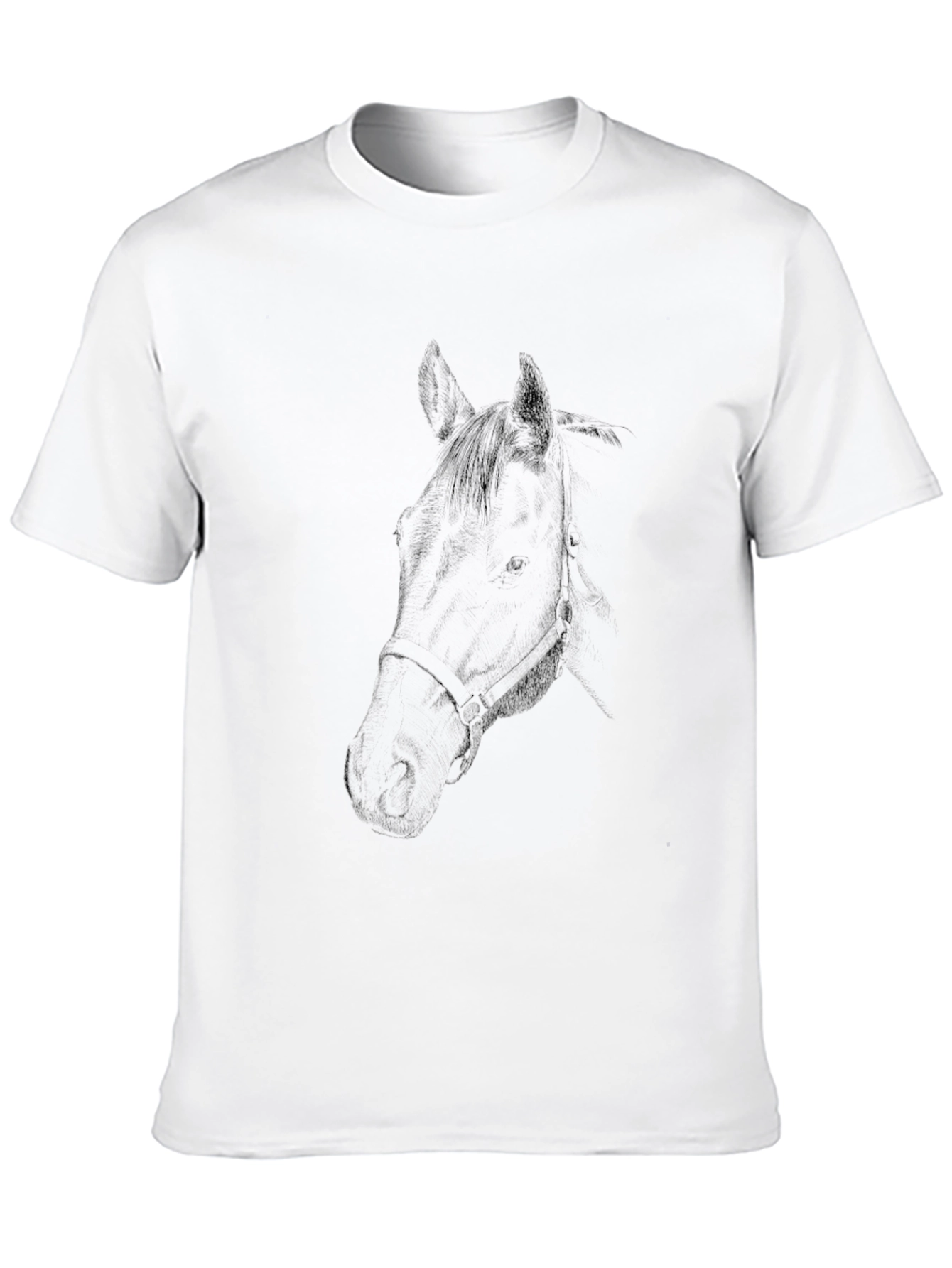 Mens Black Horse Graphic T-Shirt