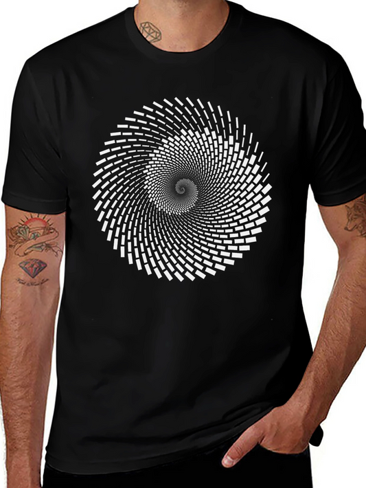 Hypnotic Spiral Graphic Tee - Black Cotton Comfort