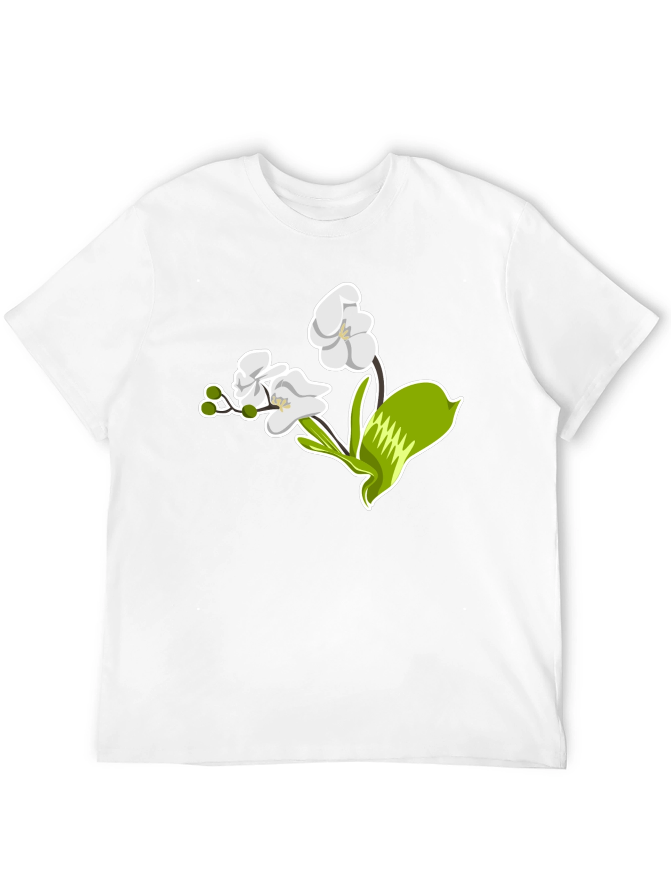 Floral Graphic T-Shirt - Elegant Orchid Design