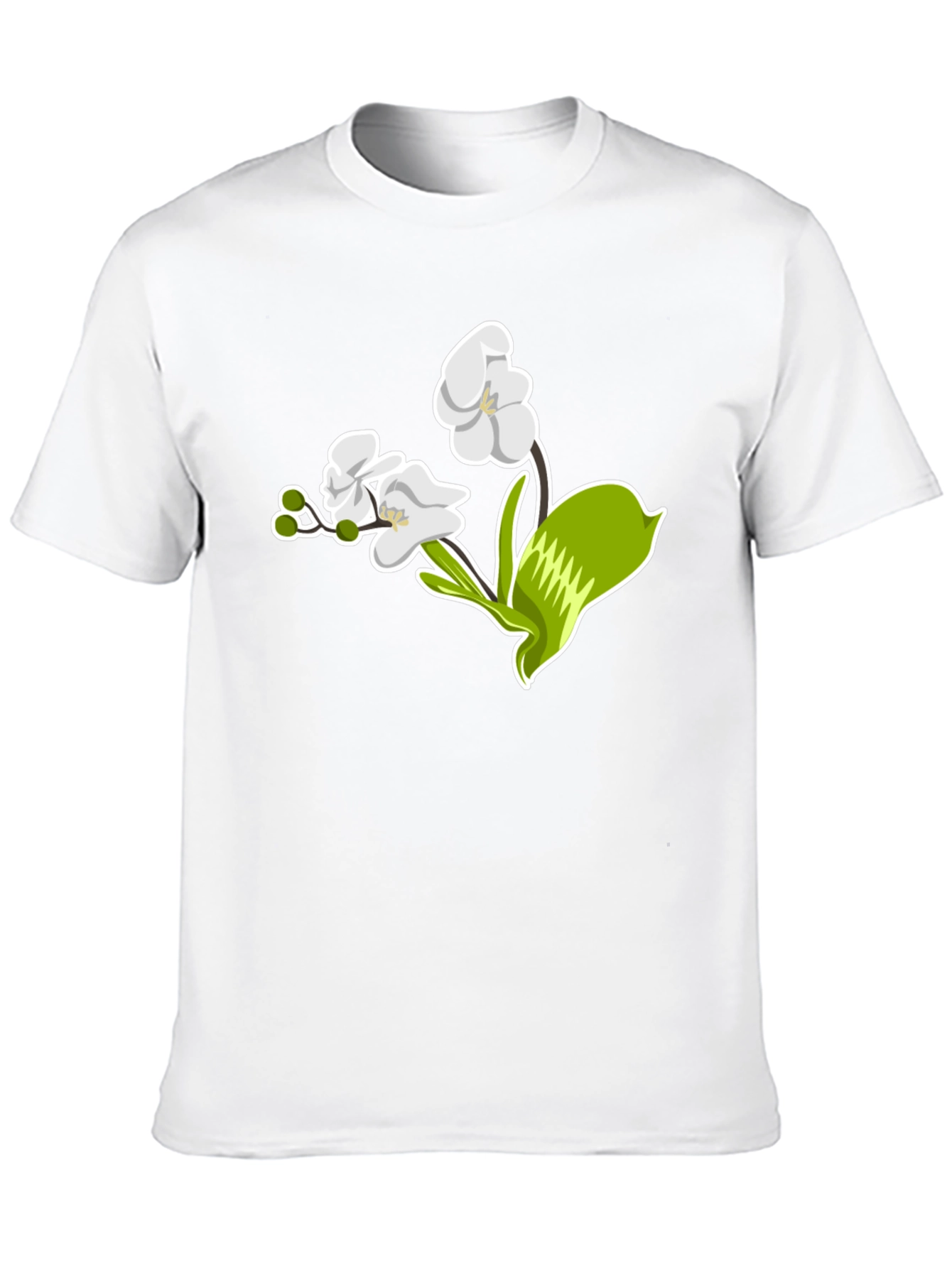 Floral Graphic T-Shirt - Elegant Orchid Design