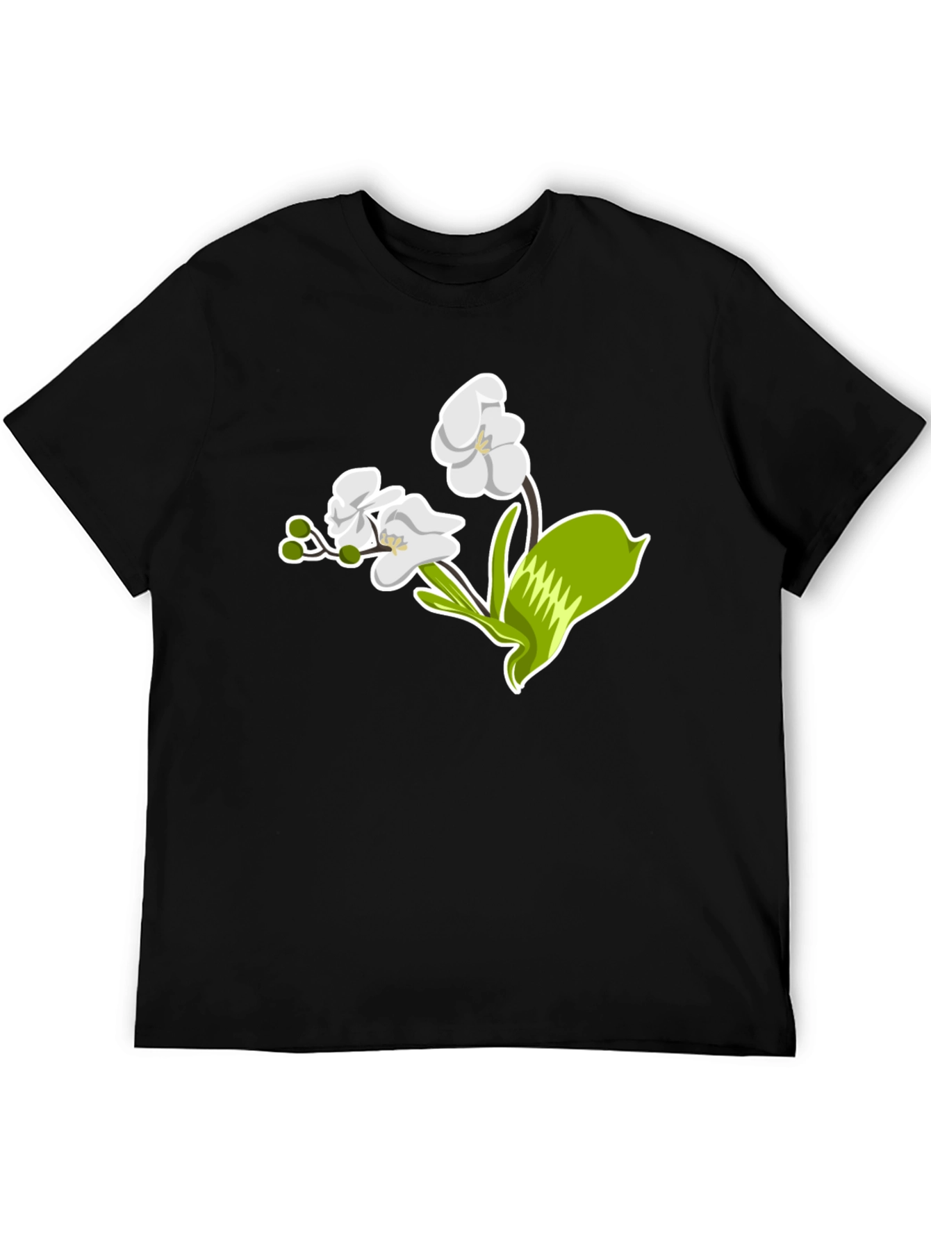 Floral Graphic T-Shirt - Elegant Orchid Design