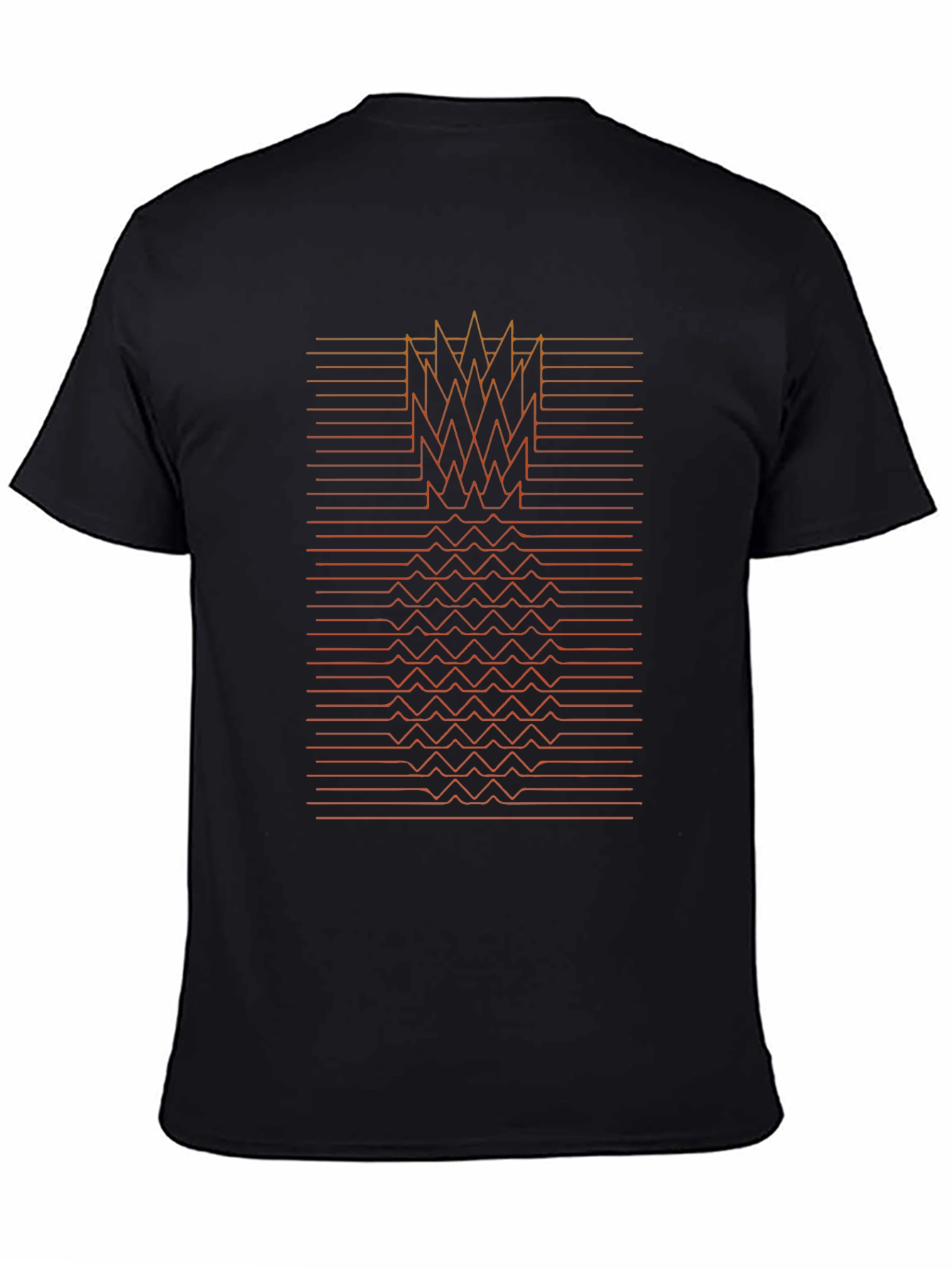 Geometric Pineapple Graphic Tee - Black