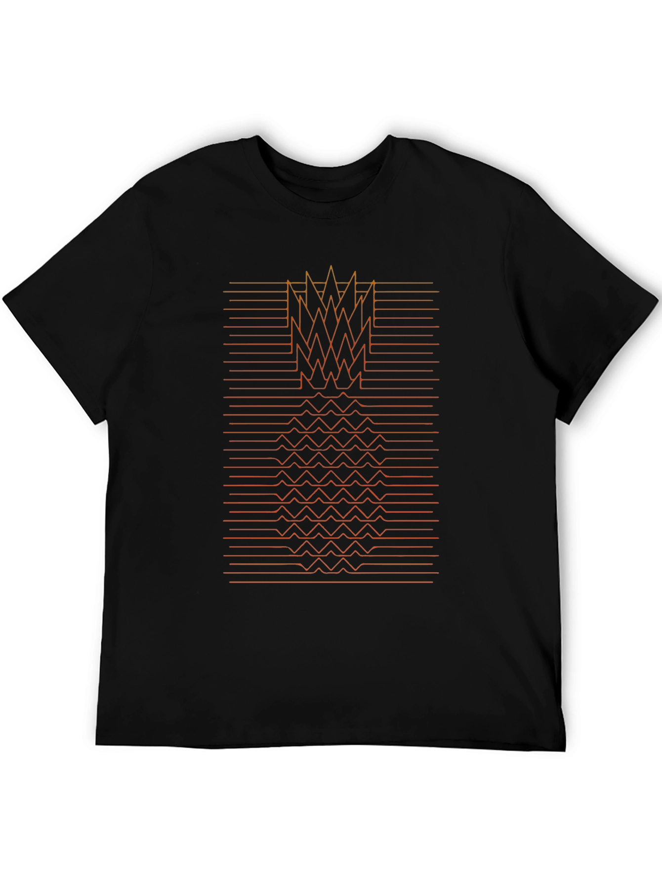 Geometric Pineapple Graphic Tee - Black